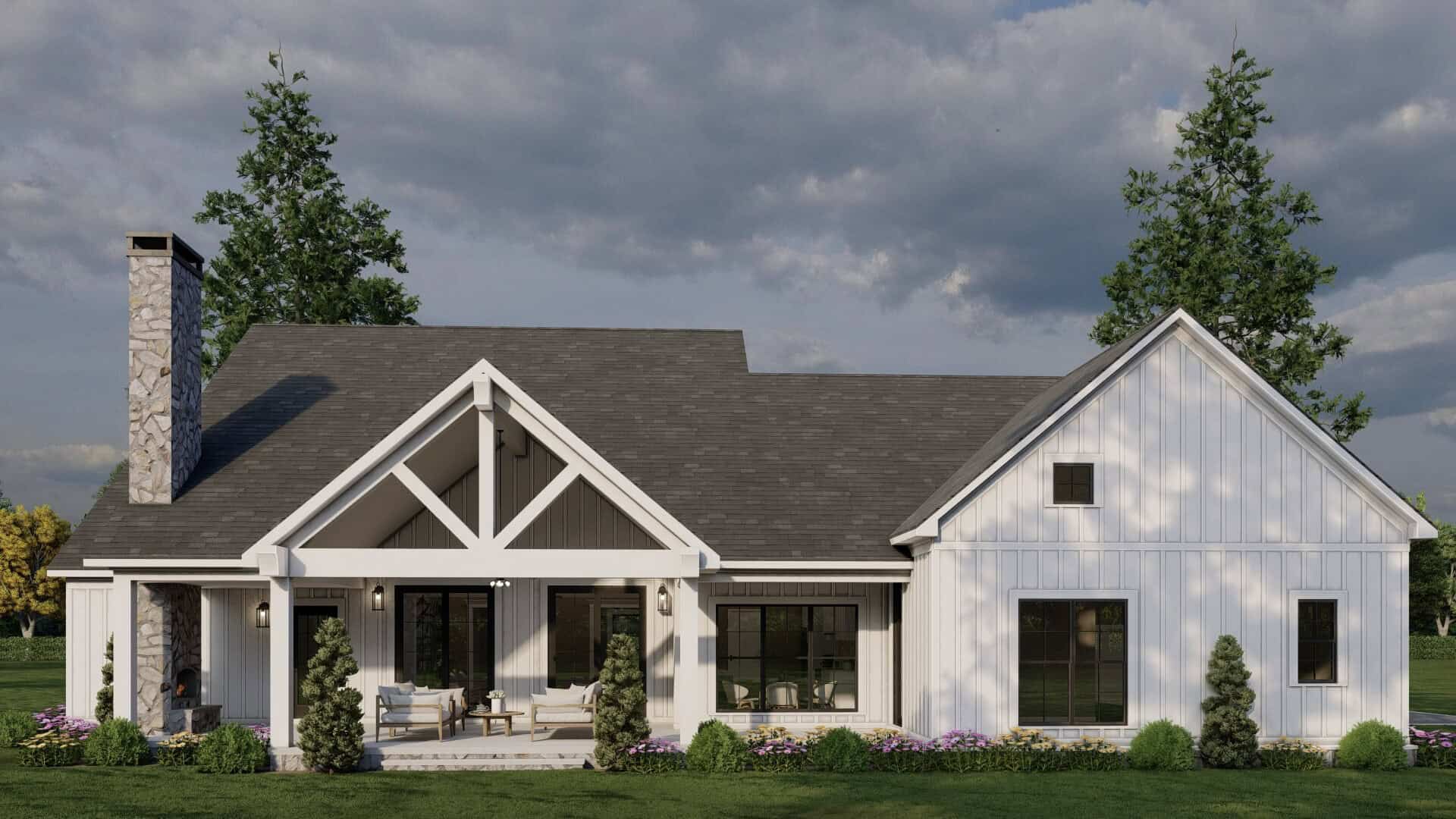 Rear View of this 3-Bedroom,2153 Sq Ft Plan -193-1376