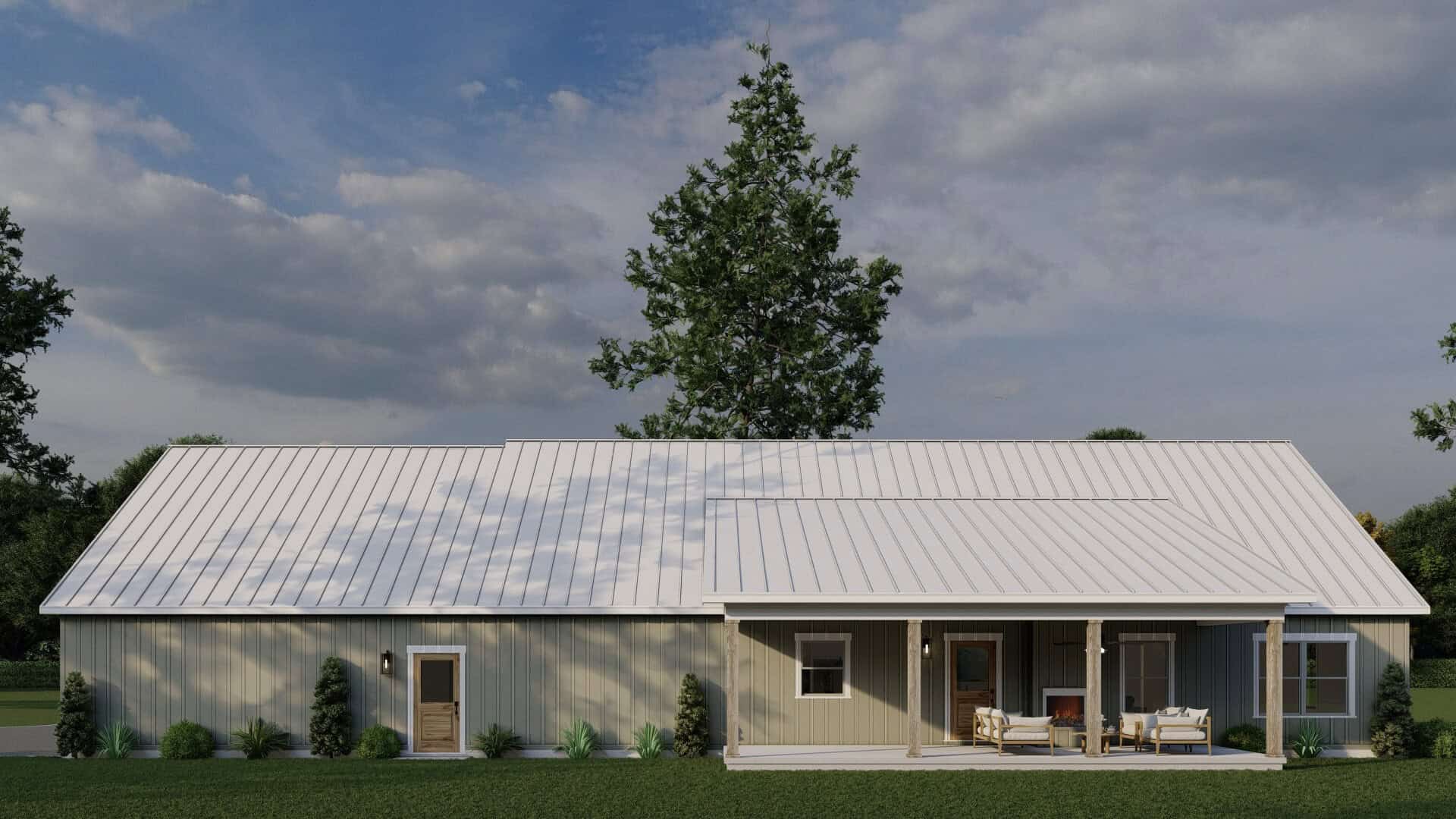 Rear View of this 3-Bedroom,2606 Sq Ft Plan -193-1377