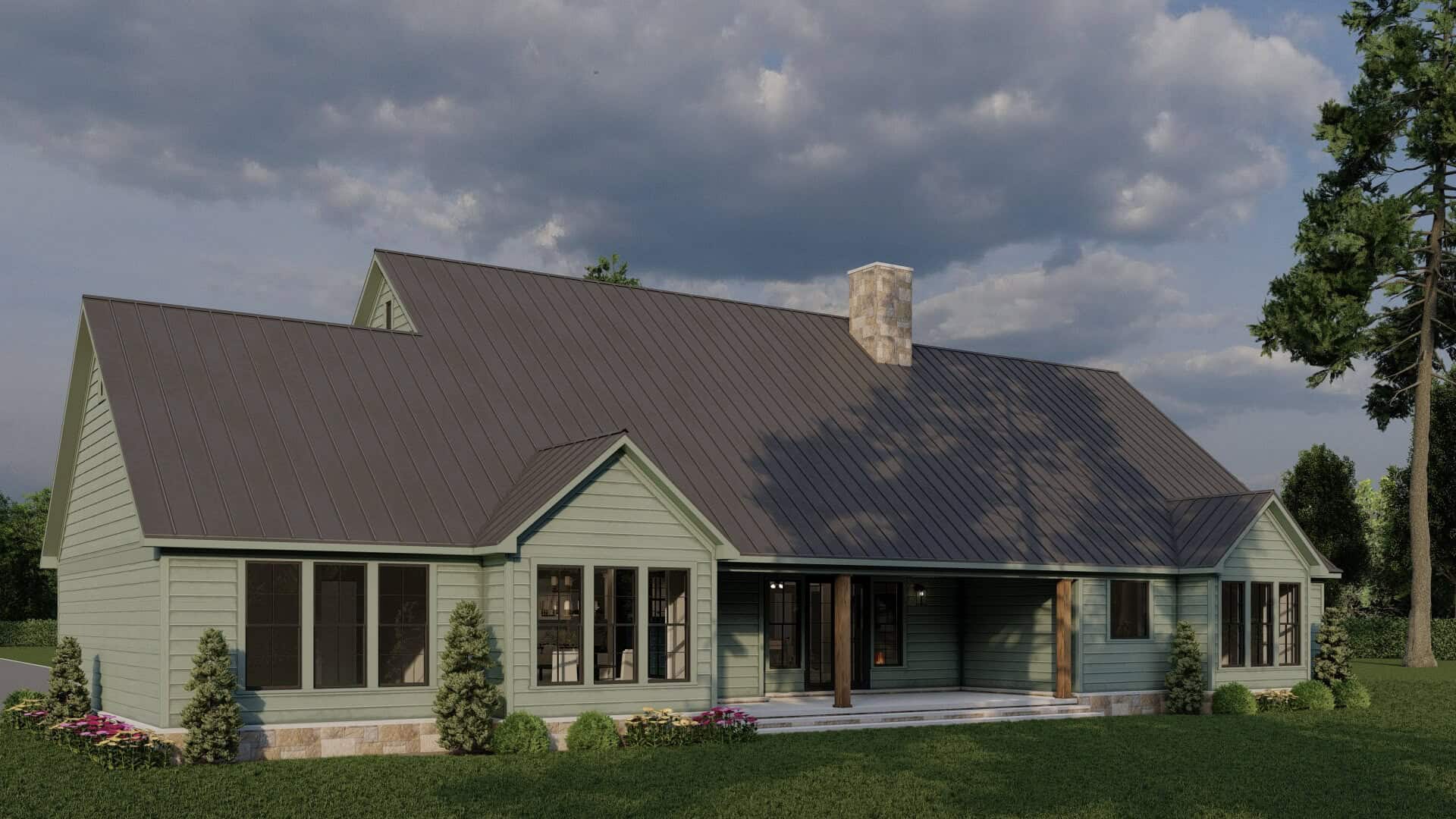Rear View of this 5-Bedroom,3049 Sq Ft Plan -193-1379