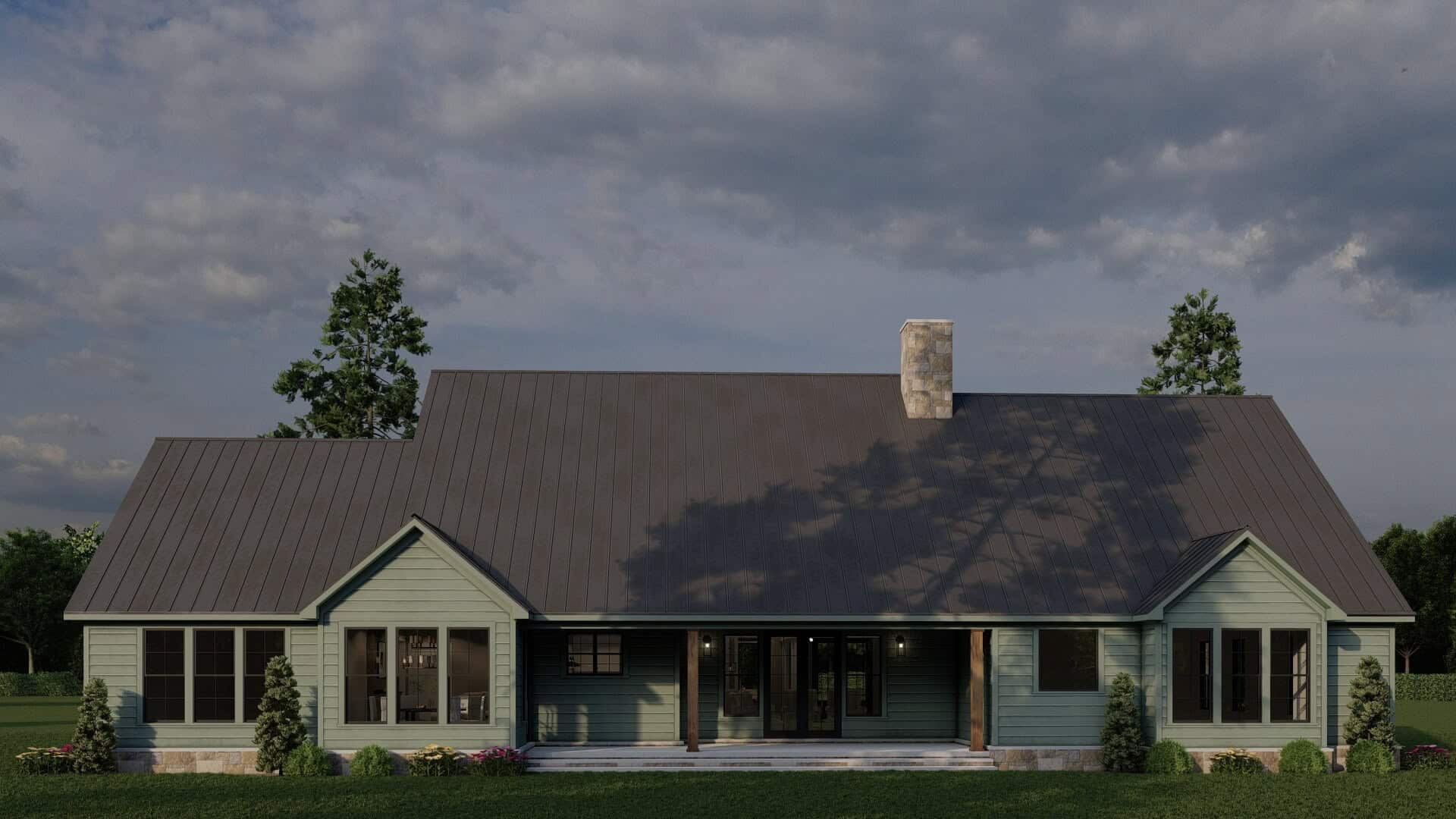 Rear View of this 5-Bedroom,3049 Sq Ft Plan -193-1379