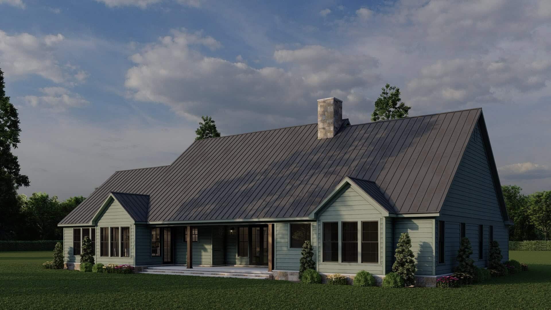 Rear View of this 5-Bedroom,3049 Sq Ft Plan -193-1379