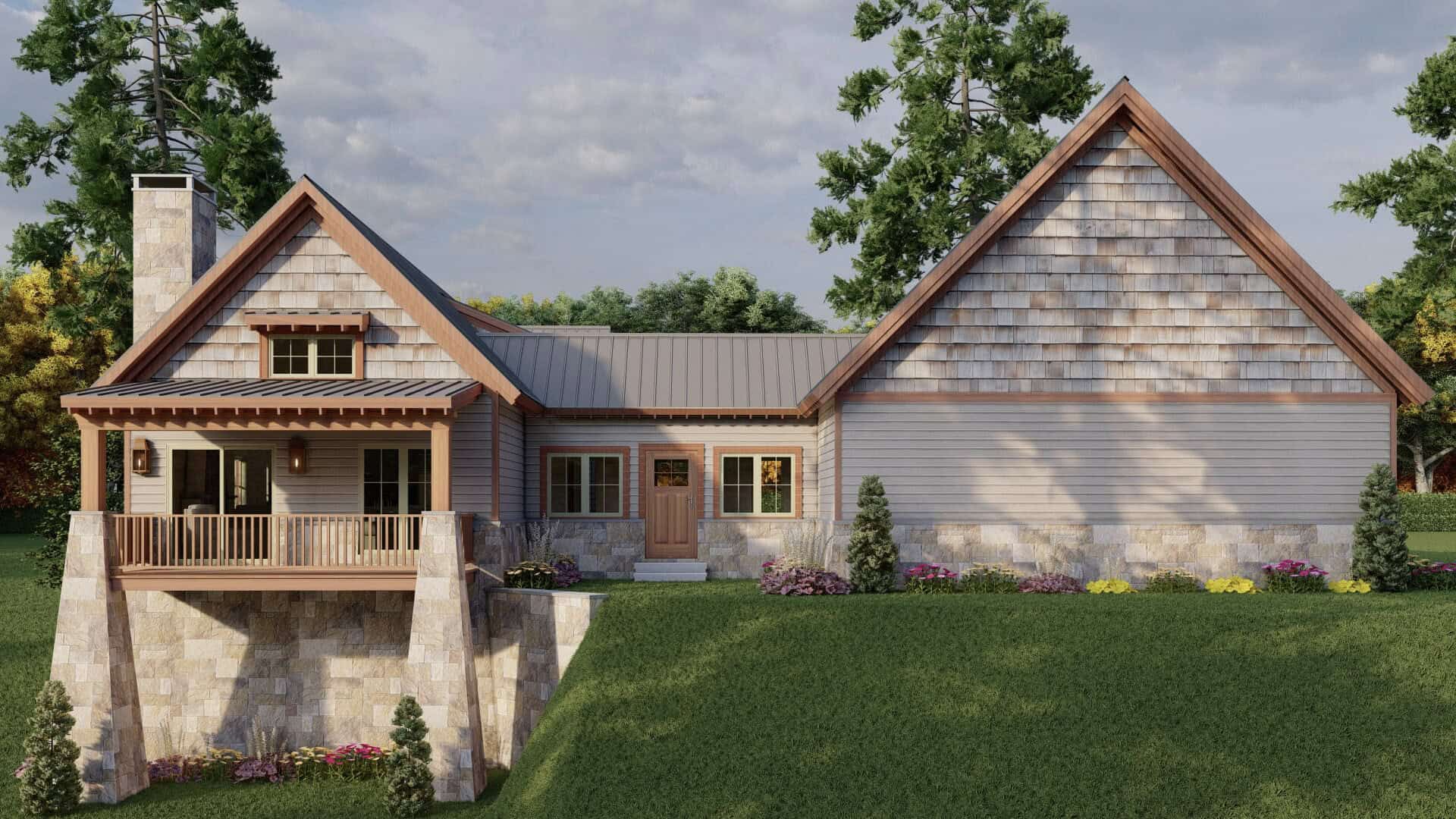 Rear View of this 1-Bedroom,1191 Sq Ft Plan -193-1380