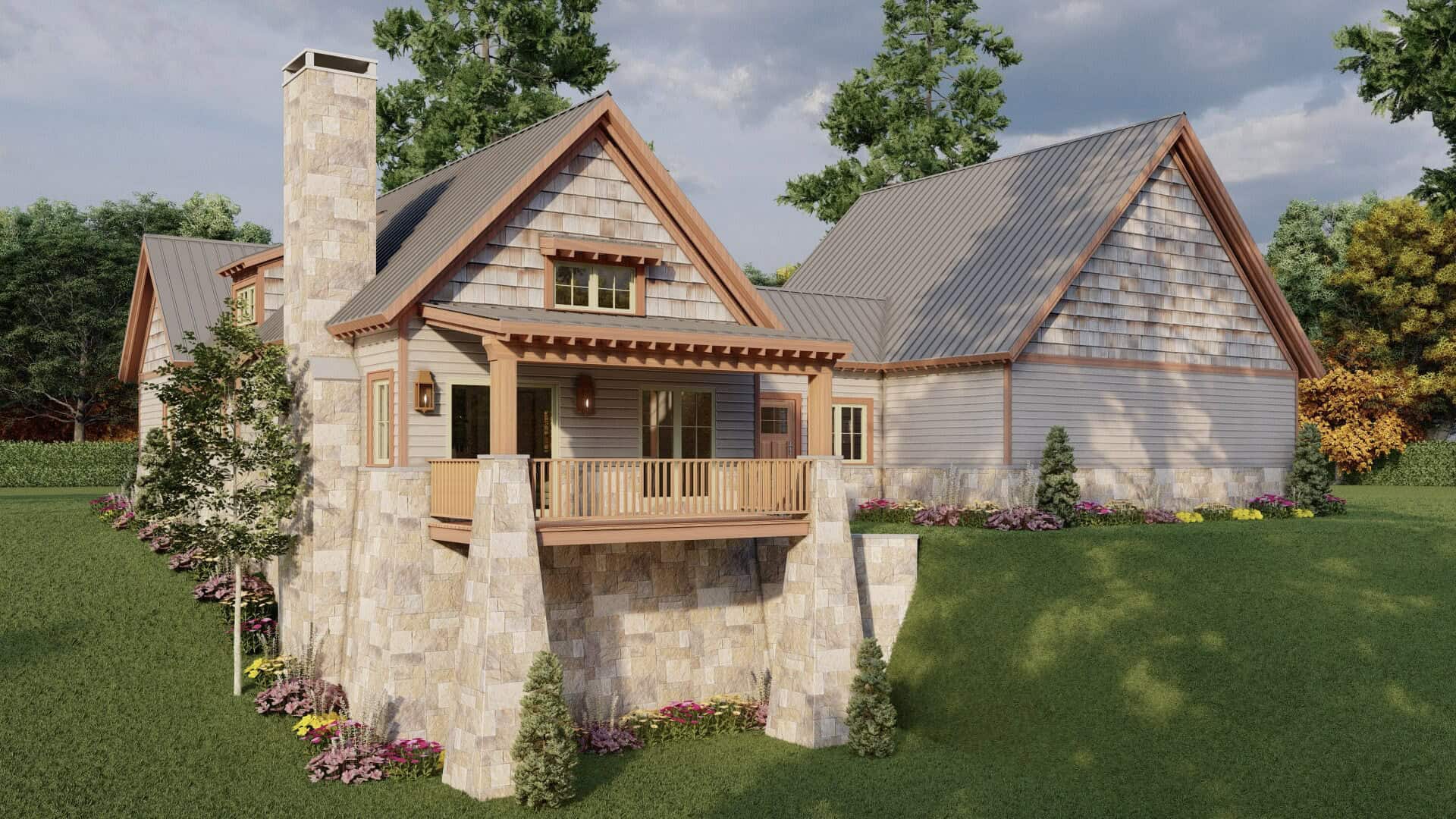 Rear View of this 1-Bedroom,1191 Sq Ft Plan -193-1380