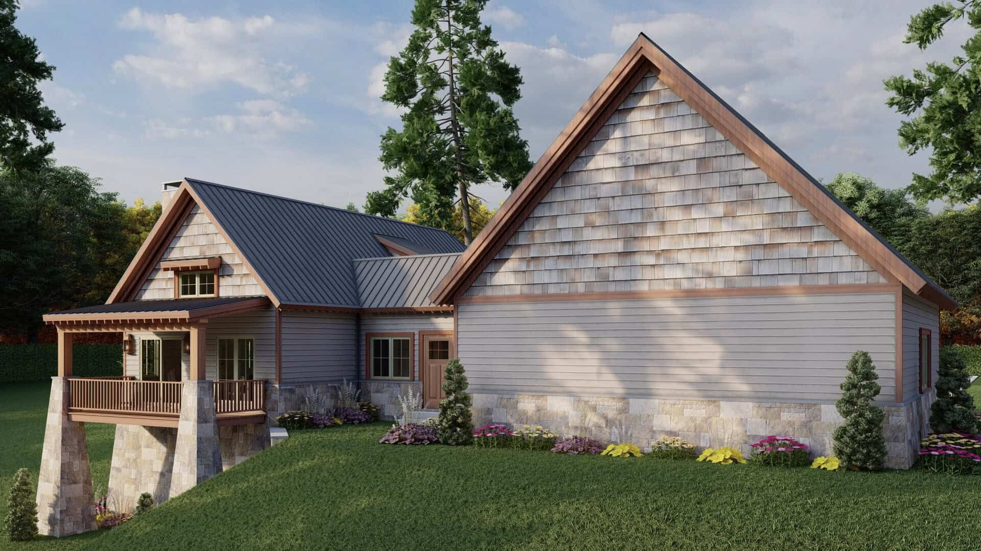 Rear View of this 1-Bedroom,1191 Sq Ft Plan -193-1380