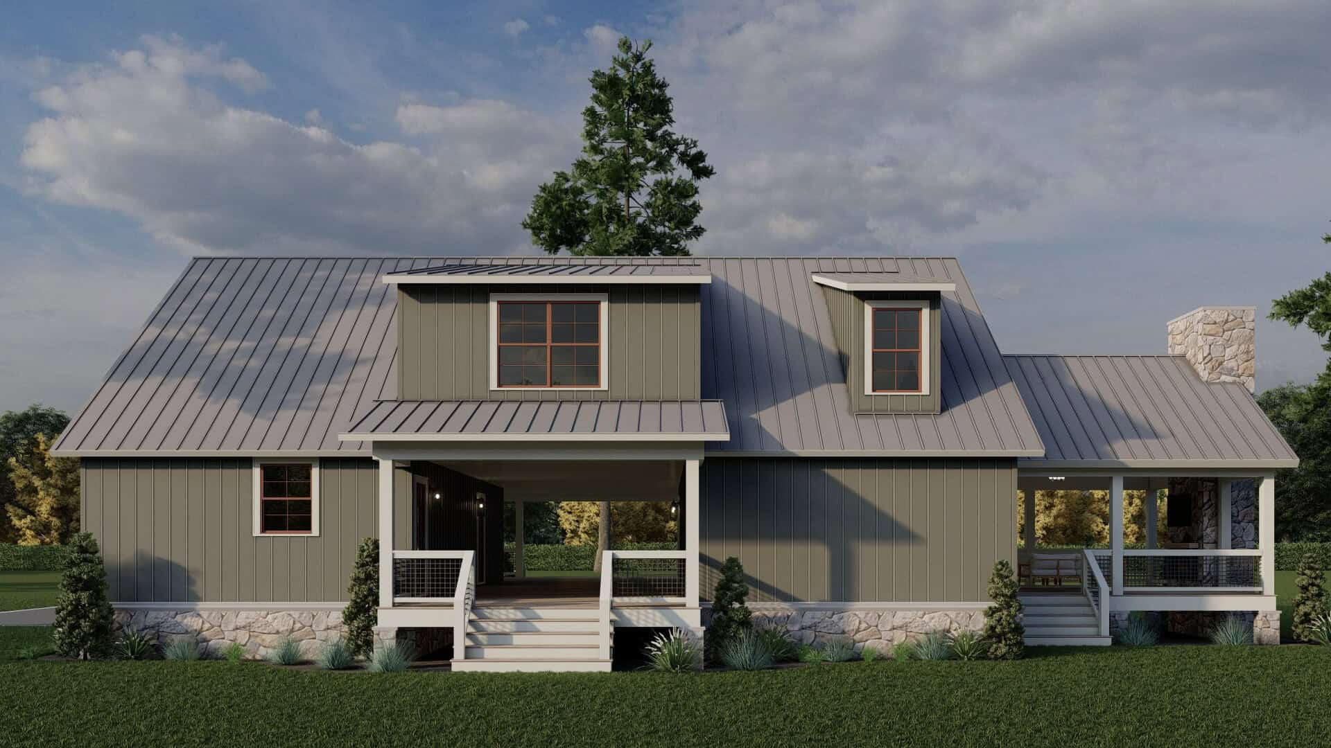 Rear View of this 3-Bedroom,2830 Sq Ft Plan -193-1381