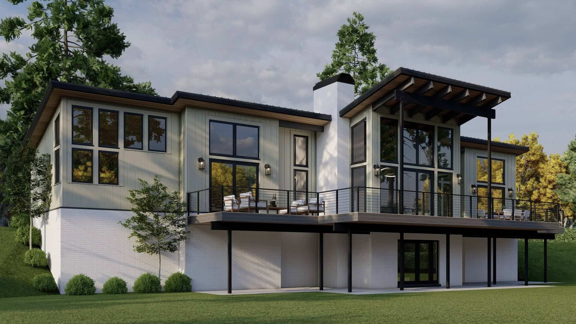 Rear View of this 2-Bedroom,1754 Sq Ft Plan -193-1382