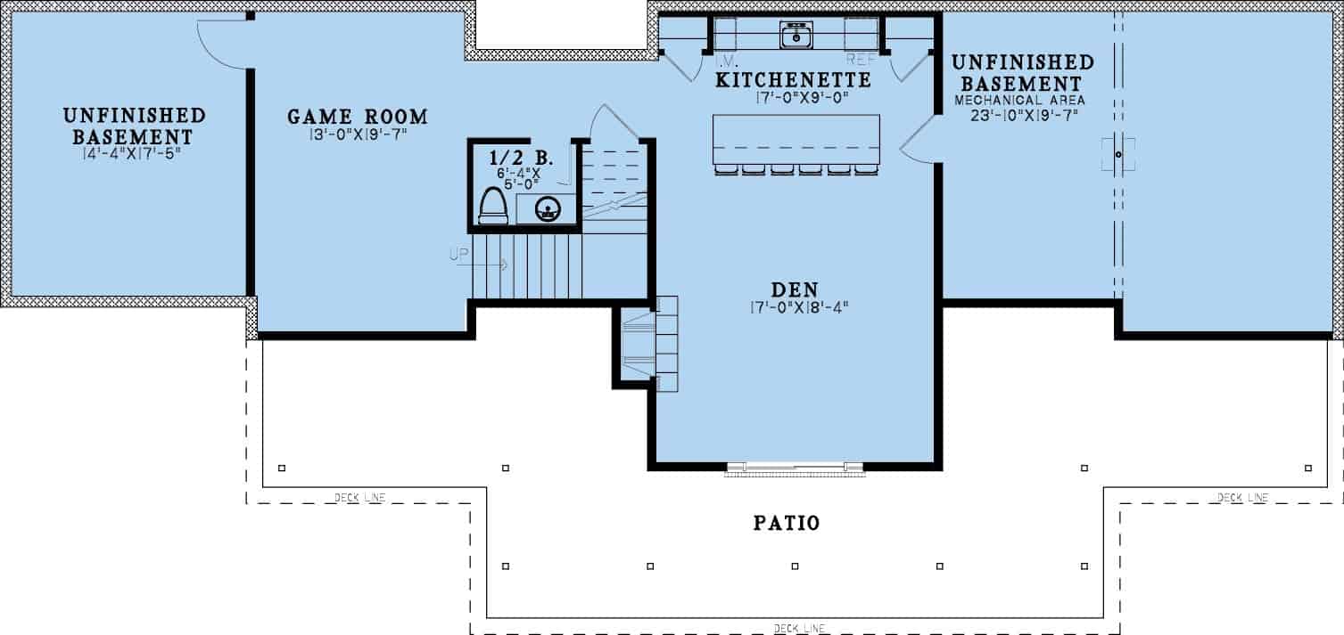 Basement of Modern Plan #193-1382