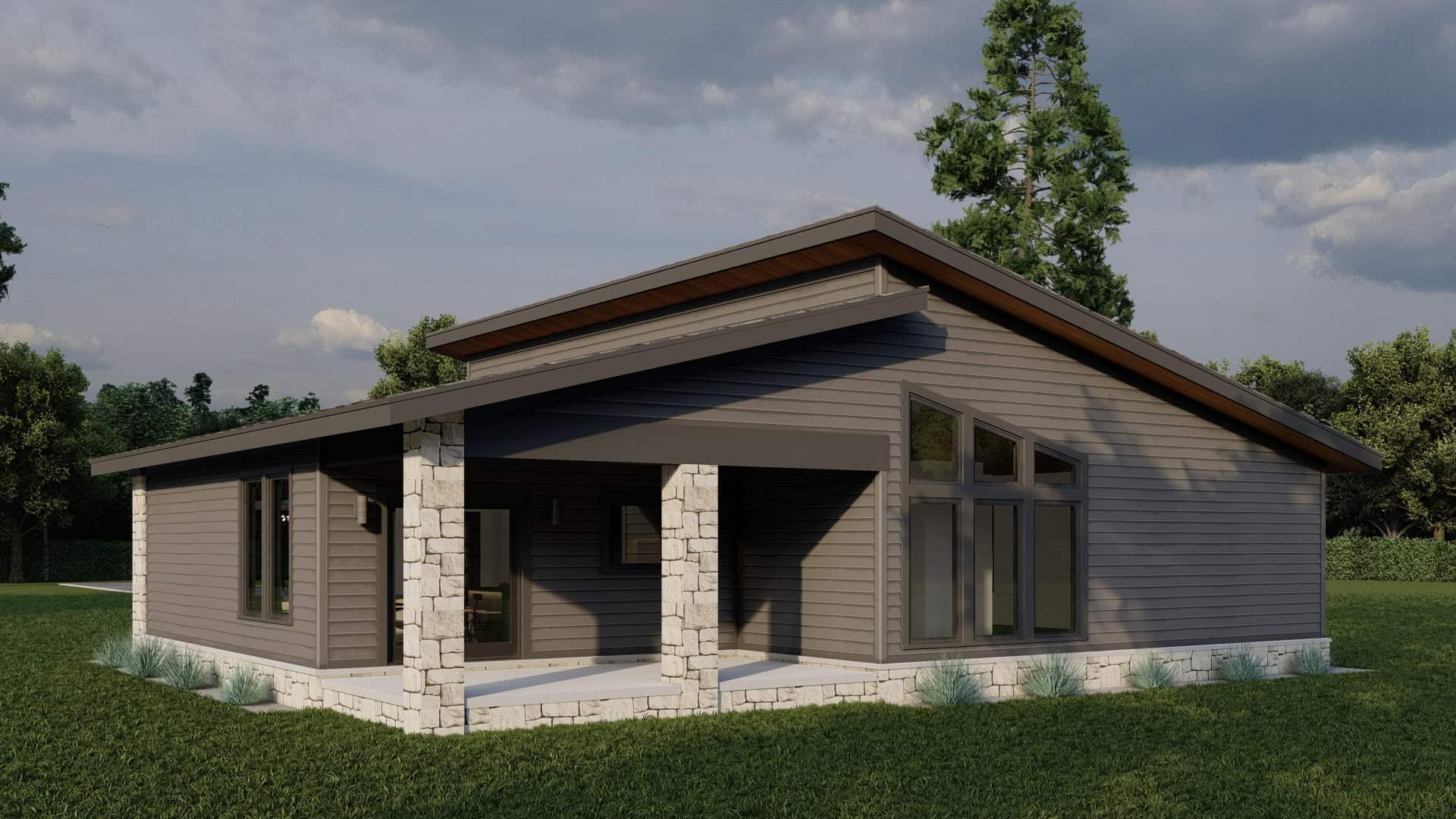 Rear View of this 3-Bedroom,1521 Sq Ft Plan -193-1384