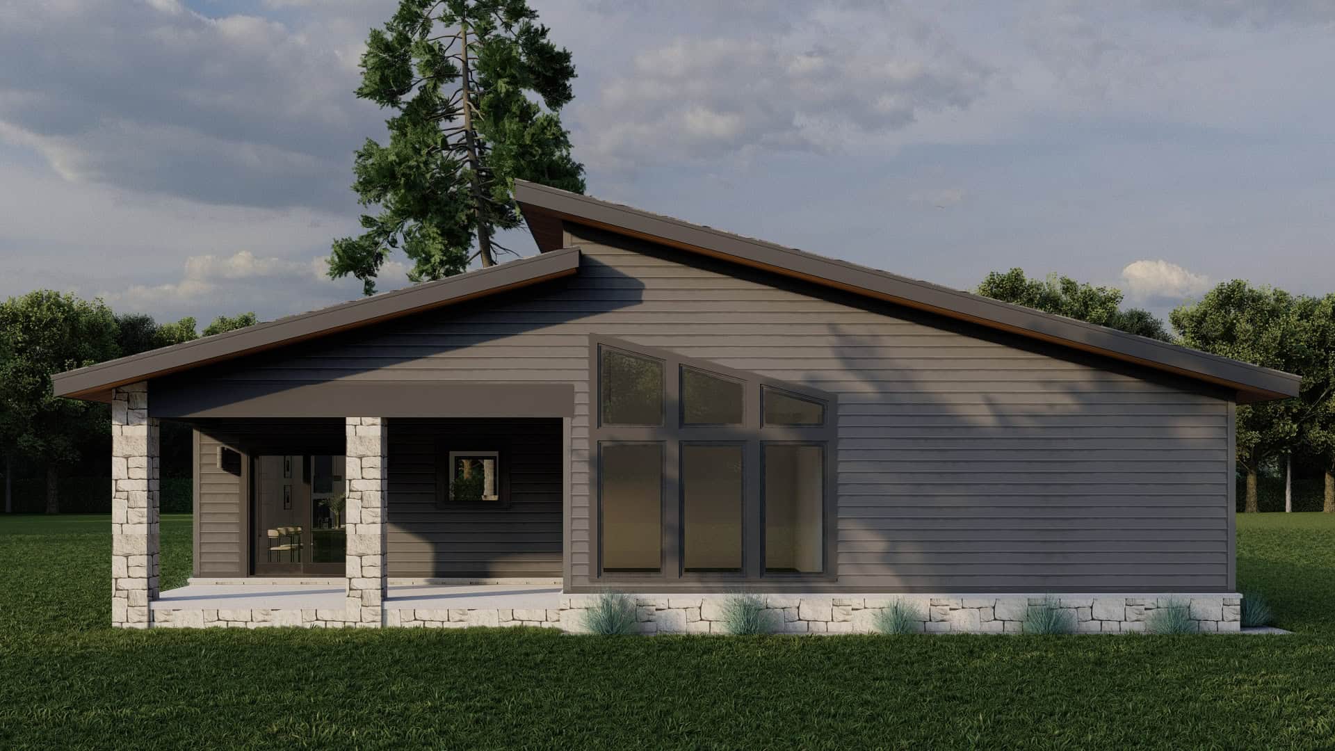 Rear View of this 3-Bedroom,1521 Sq Ft Plan -193-1384