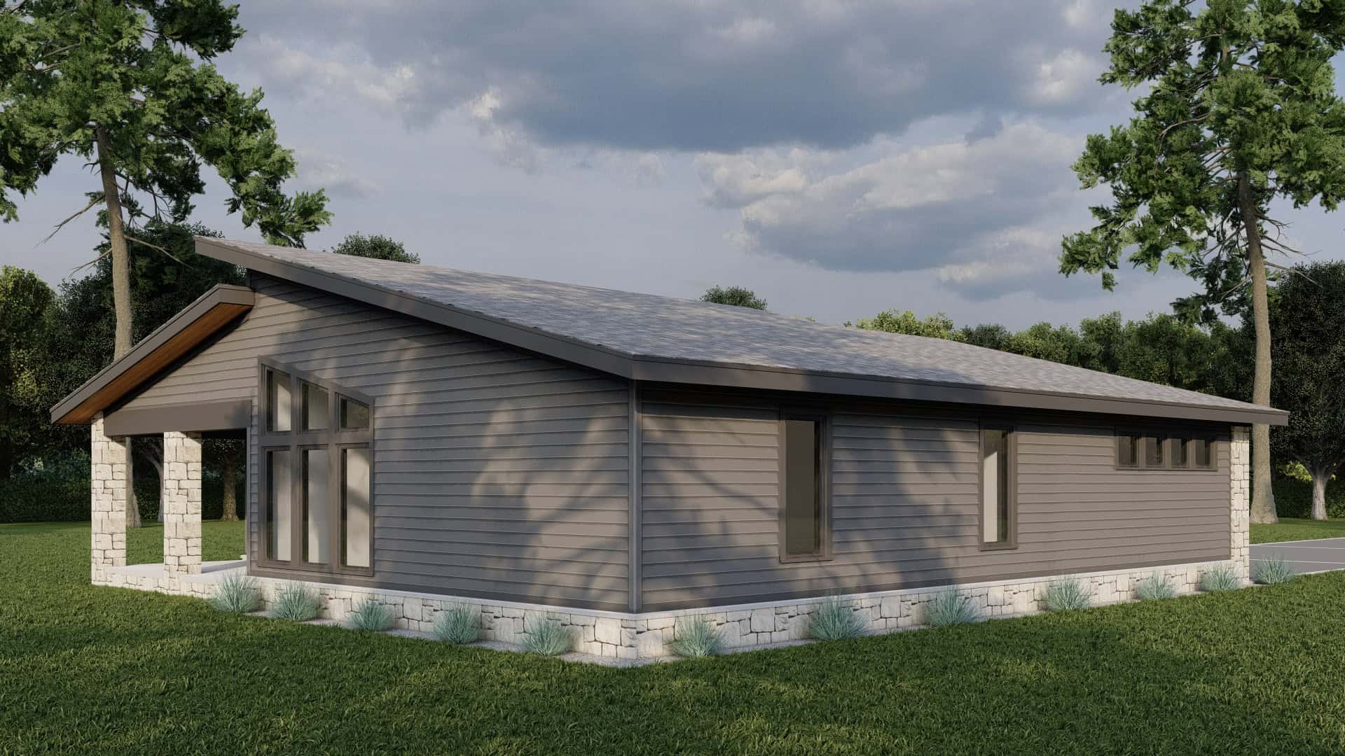 Rear View of this 3-Bedroom,1521 Sq Ft Plan -193-1384