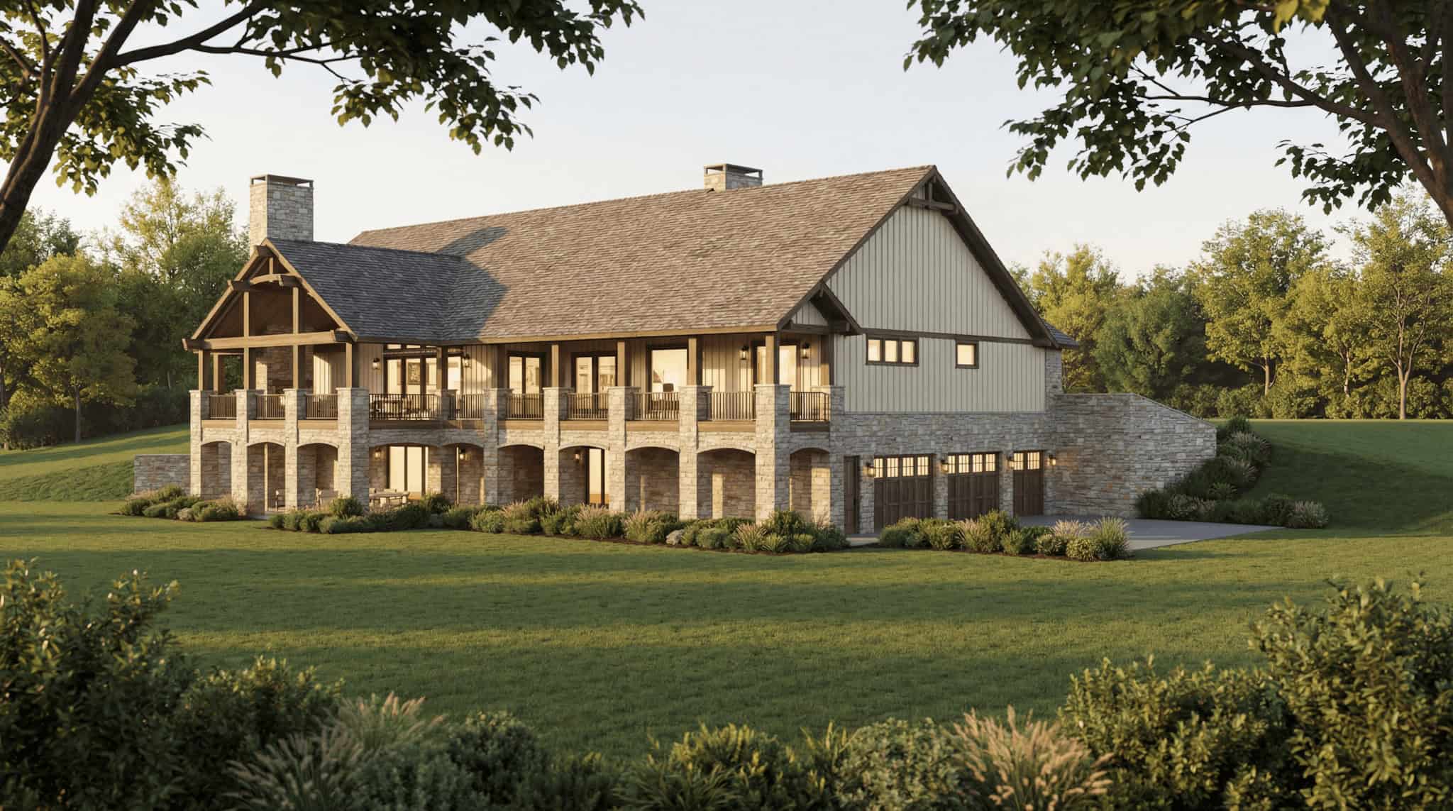 Rear View of this 4-Bedroom,6762 Sq Ft Plan -193-1386