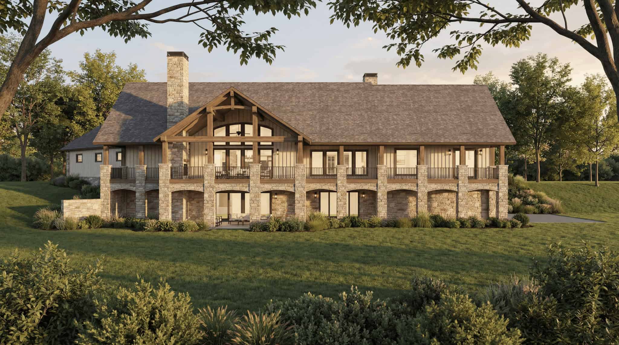 Rear View of this 4-Bedroom,6762 Sq Ft Plan -193-1386
