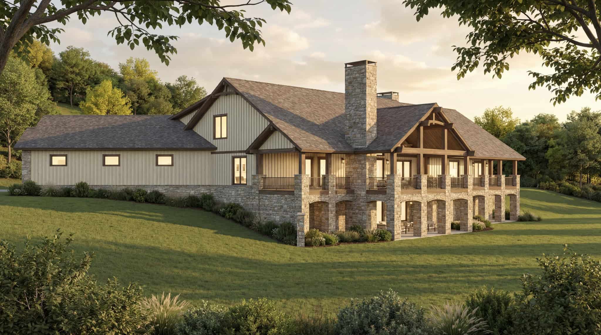 Rear View of this 4-Bedroom,6762 Sq Ft Plan -193-1386