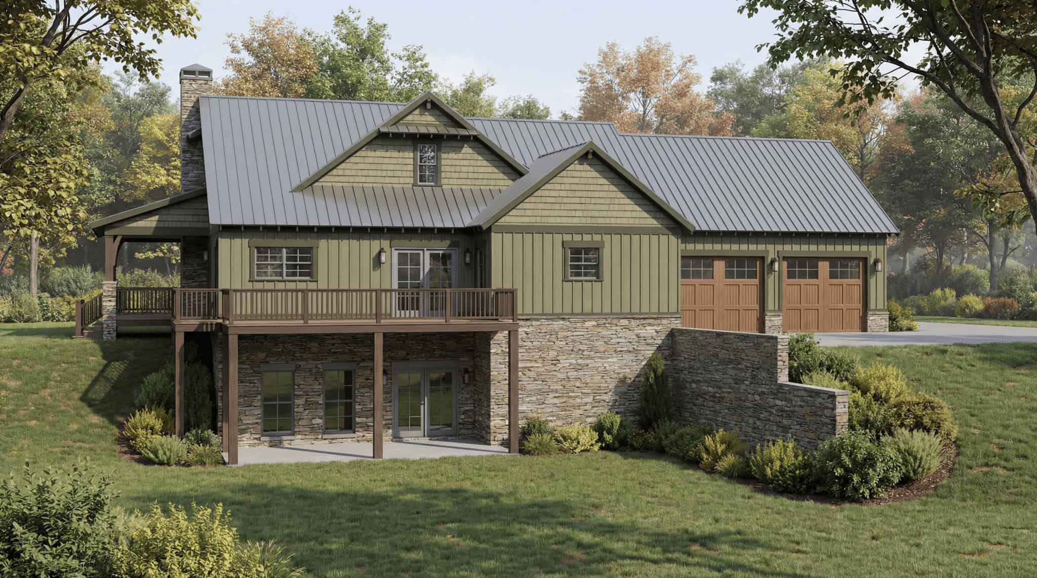 Rear View of this 3-Bedroom,2147 Sq Ft Plan -193-1387