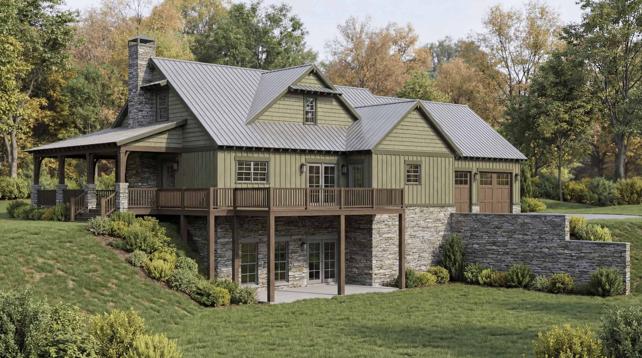 Rear View of this 3-Bedroom,2147 Sq Ft Plan -193-1387