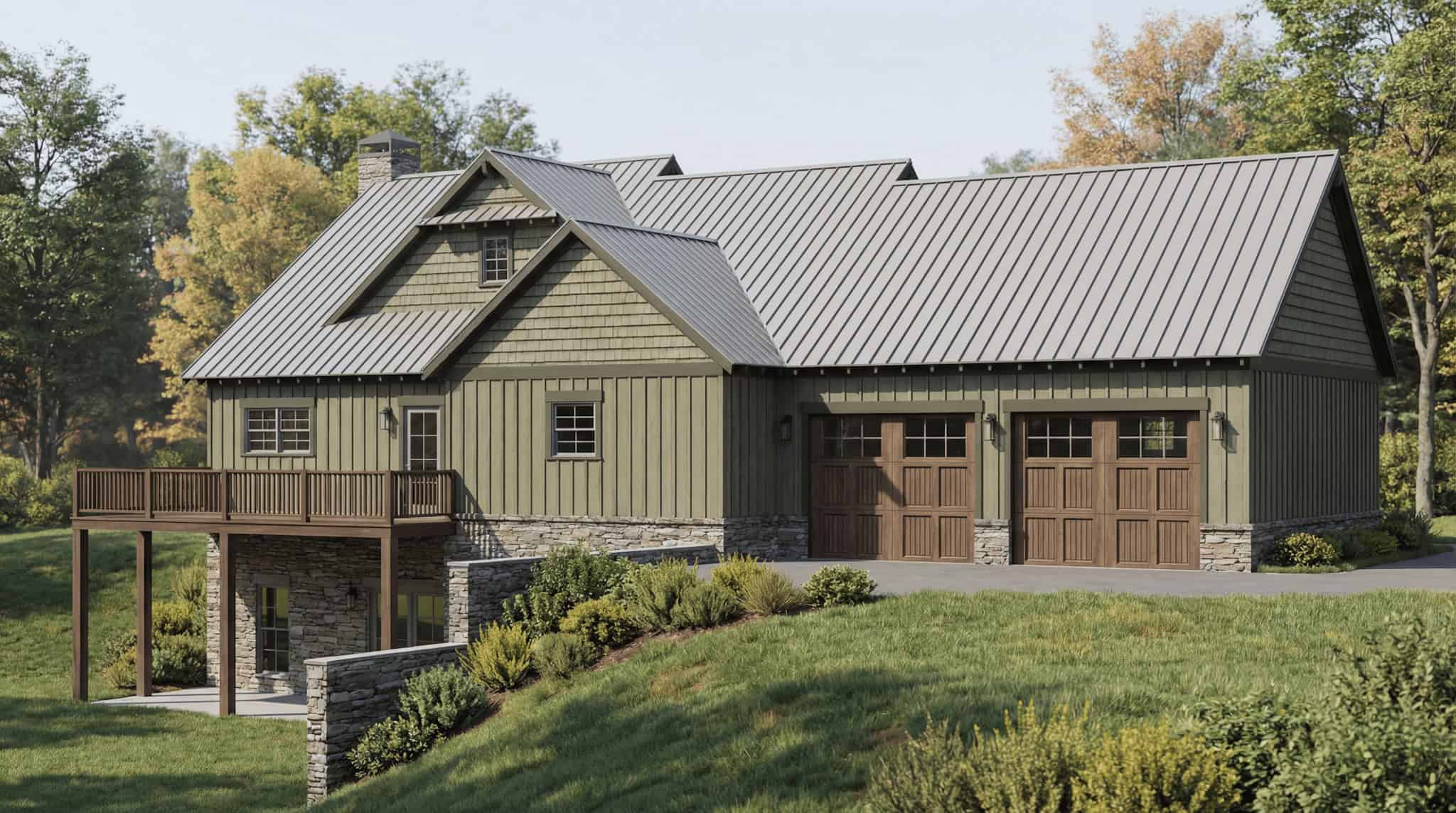 Rear View of this 3-Bedroom,2147 Sq Ft Plan -193-1387