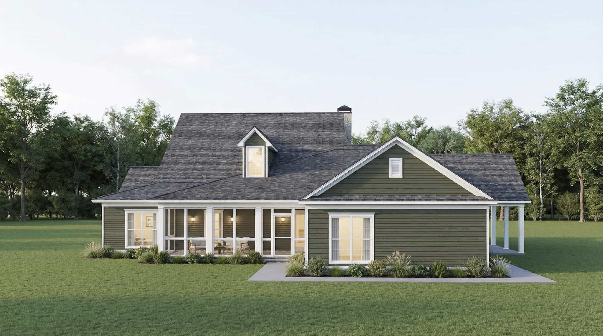 Rear View of this 3-Bedroom,3418 Sq Ft Plan -193-1389