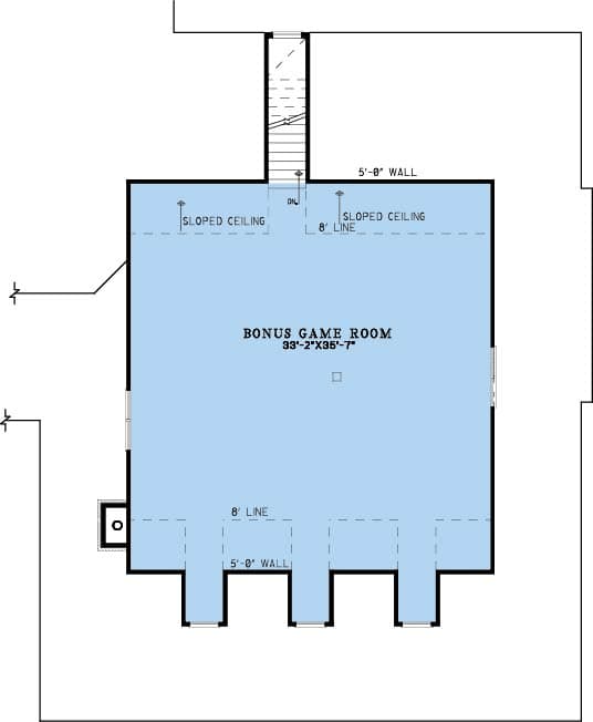 Bonus Room of Farmhouse Plan #193-1389