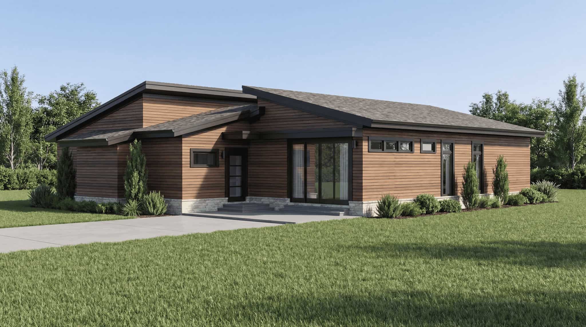 Rear View of this 3-Bedroom,1388 Sq Ft Plan -193-1390