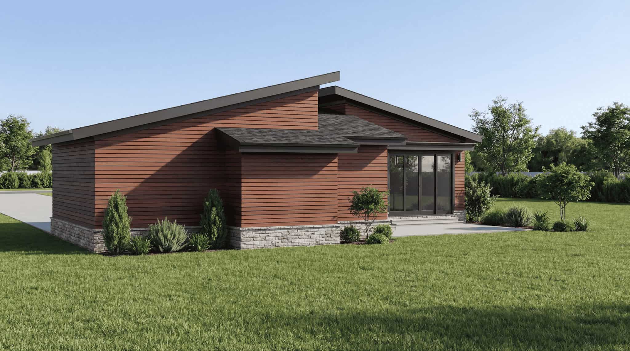 Rear View of this 3-Bedroom,1388 Sq Ft Plan -193-1390