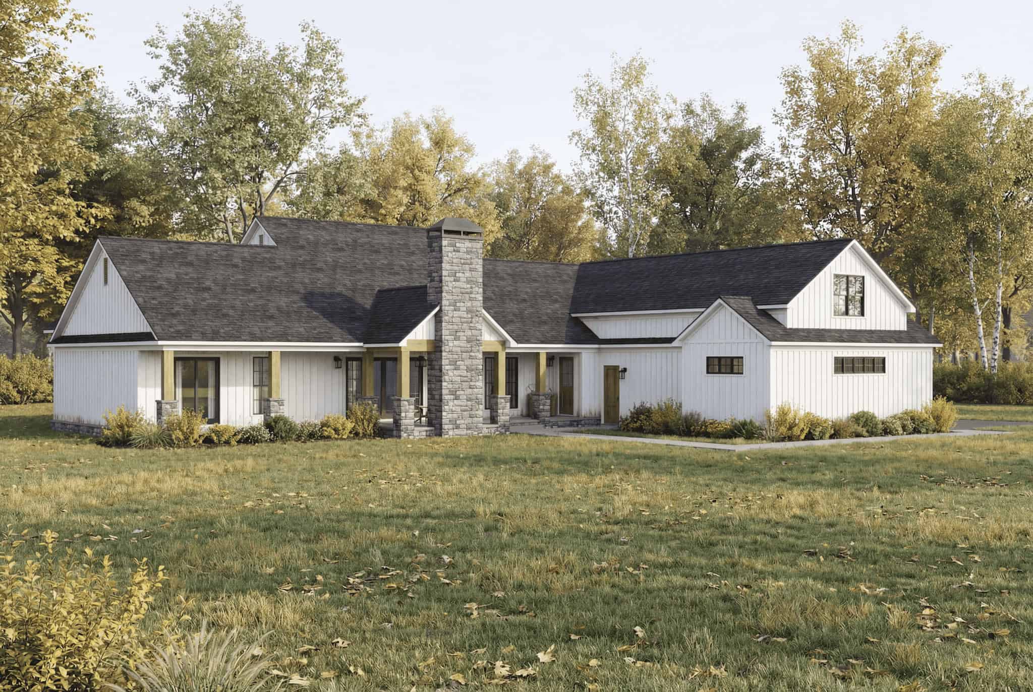 Rear View of this 3-Bedroom,2692 Sq Ft Plan -193-1391