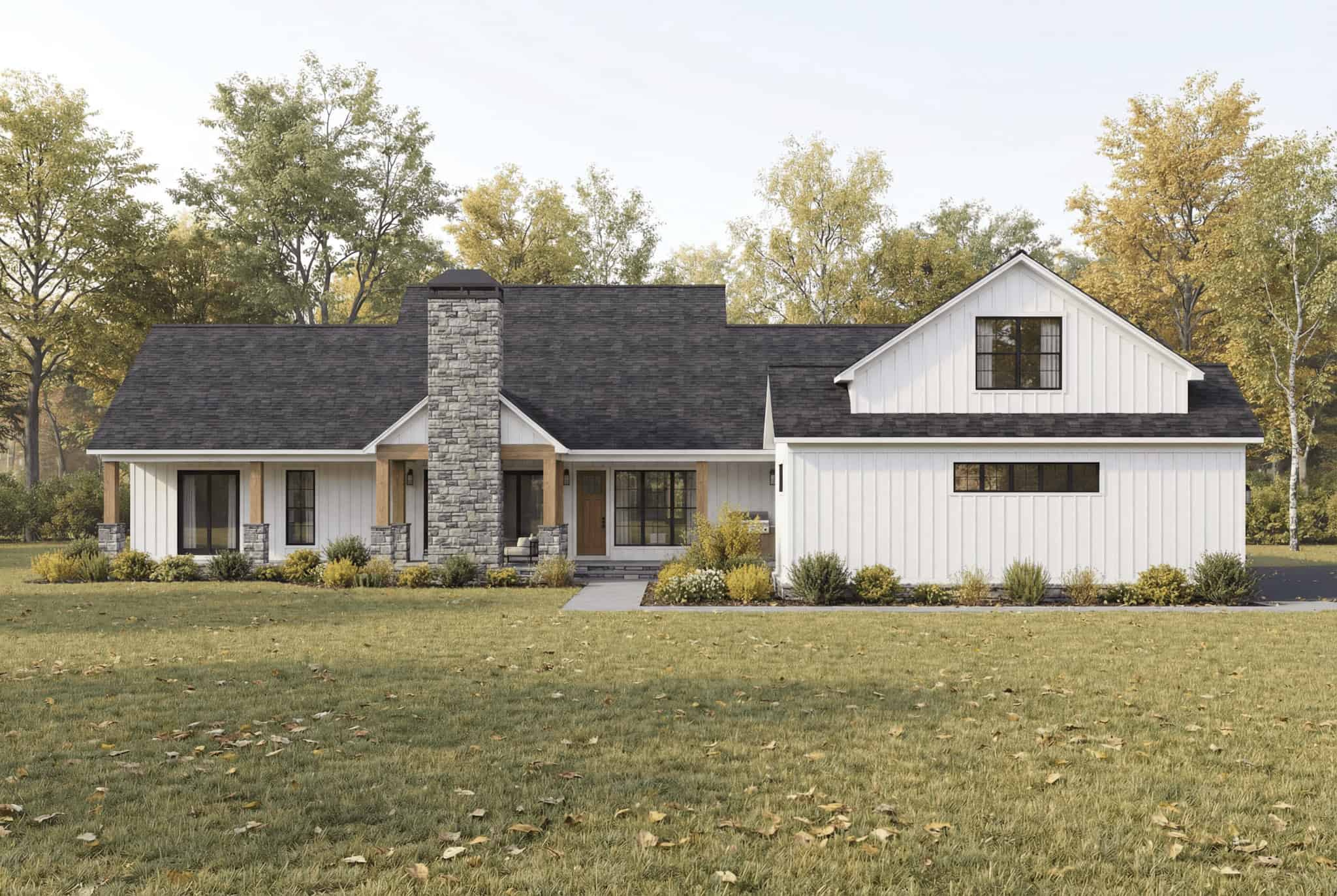 Rear View of this 3-Bedroom,2692 Sq Ft Plan -193-1391