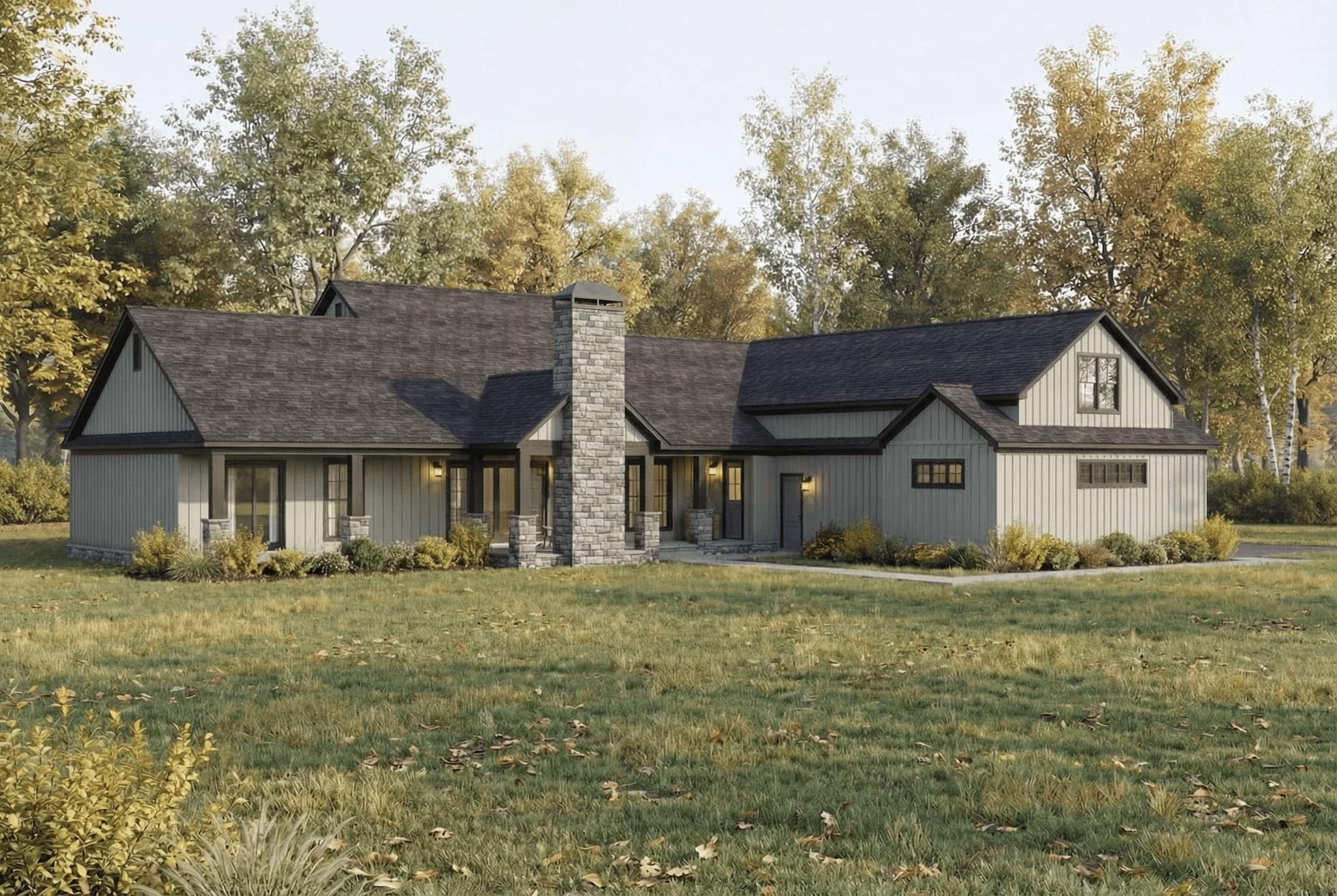 Rear View of this 3-Bedroom,2692 Sq Ft Plan -193-1391
