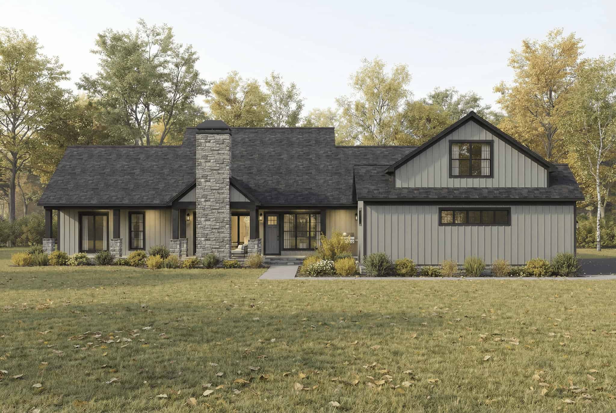 Rear View of this 3-Bedroom,2692 Sq Ft Plan -193-1391