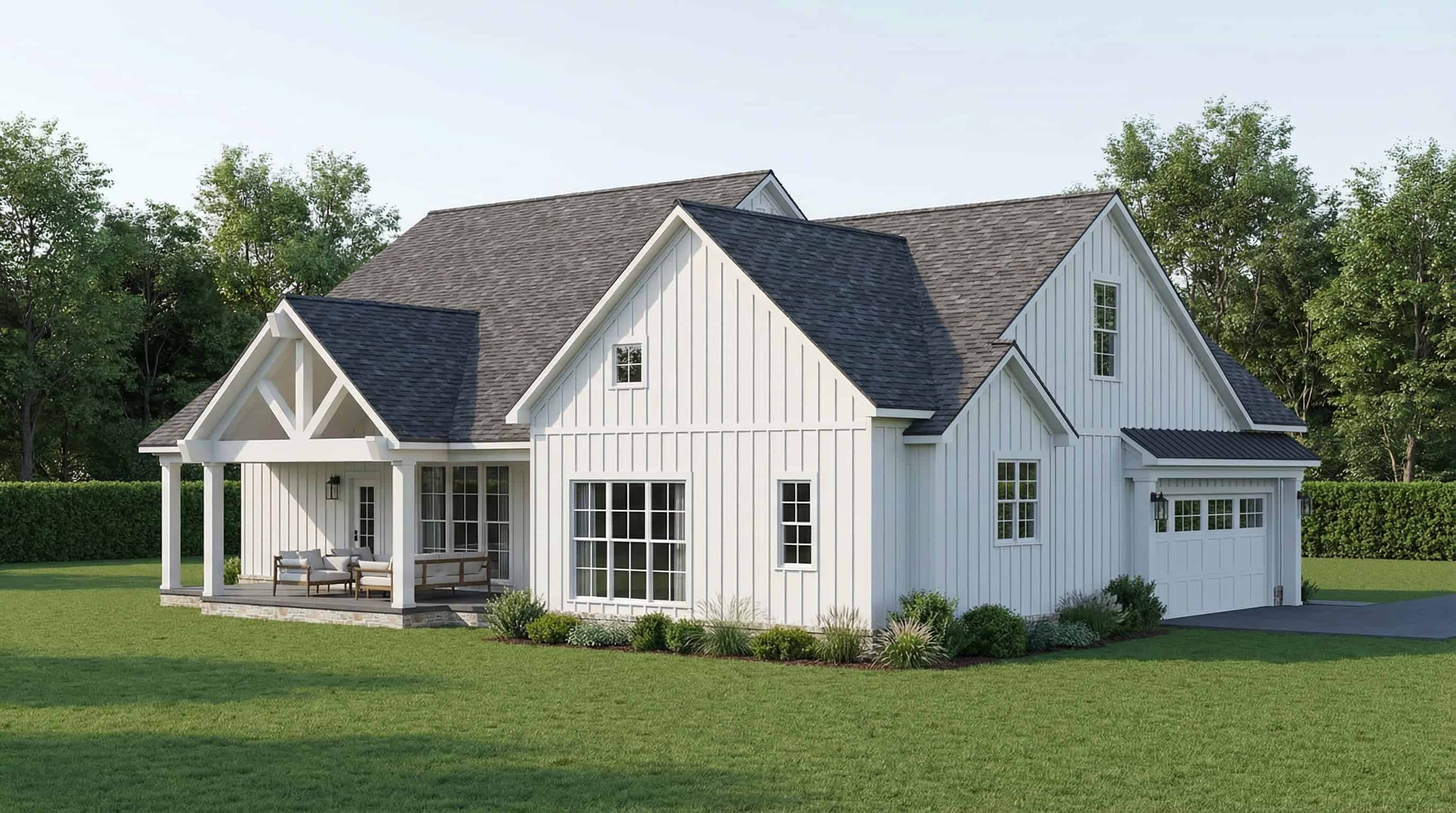 Rear View of this 3-Bedroom,1859 Sq Ft Plan -193-1395