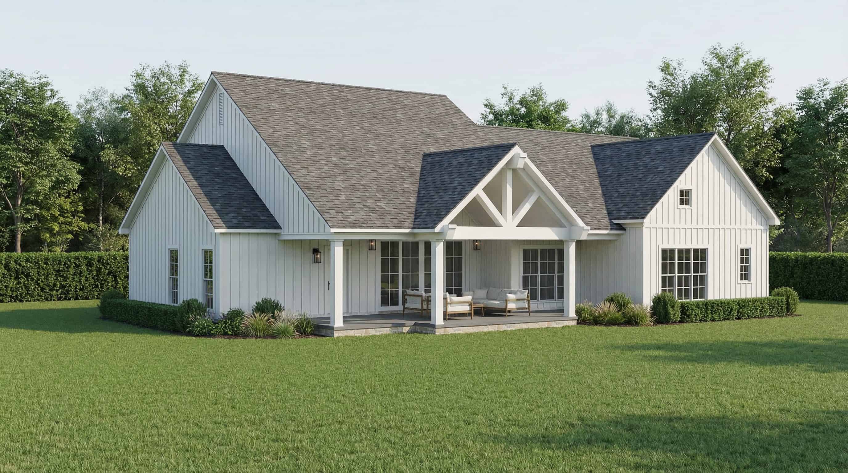 Rear View of this 3-Bedroom,1859 Sq Ft Plan -193-1395