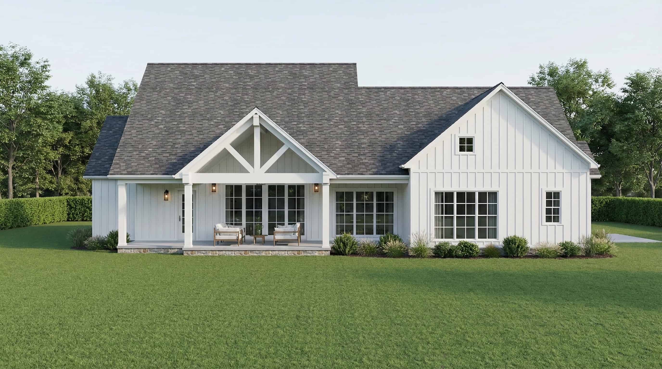 Rear View of this 3-Bedroom,1859 Sq Ft Plan -193-1395