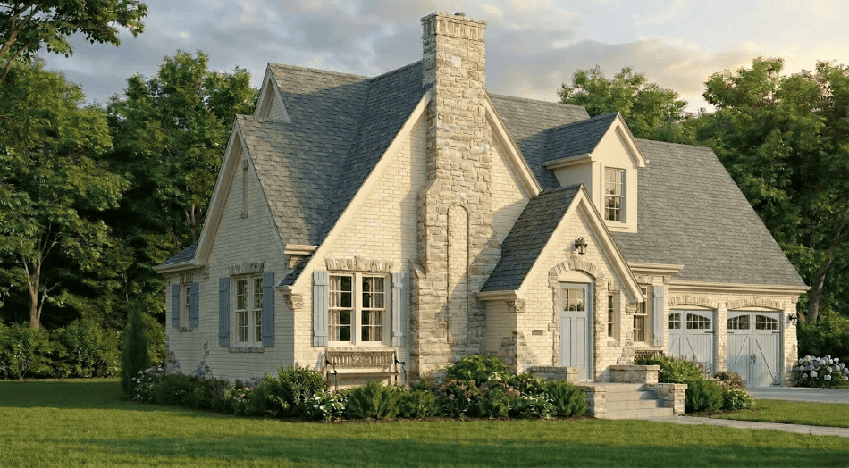Front elevation of Cottage home (ThePlanCollection: House Plan #193-1404)