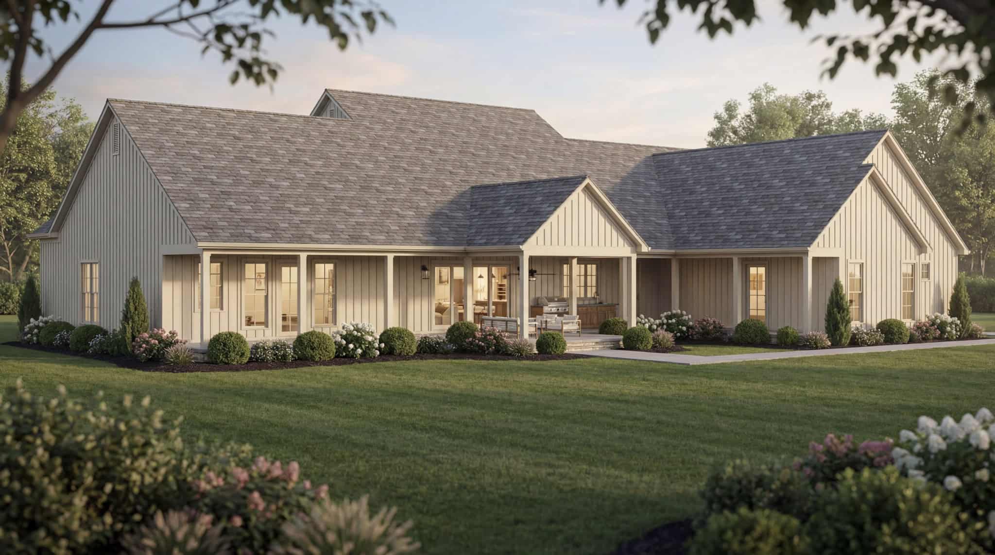 Rear View of this 4-Bedroom,3630 Sq Ft Plan -193-1406