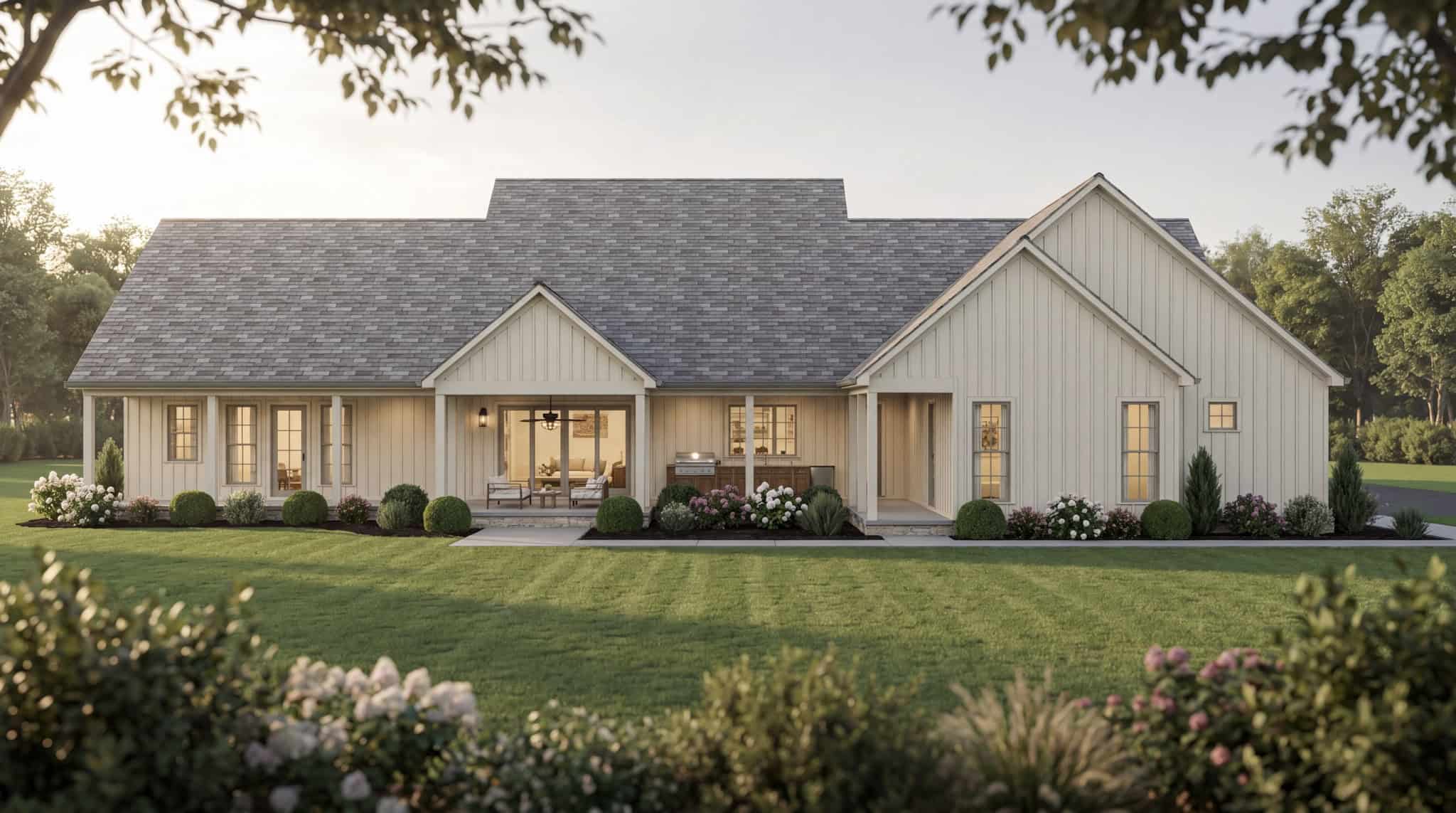Rear View of this 4-Bedroom,3630 Sq Ft Plan -193-1406