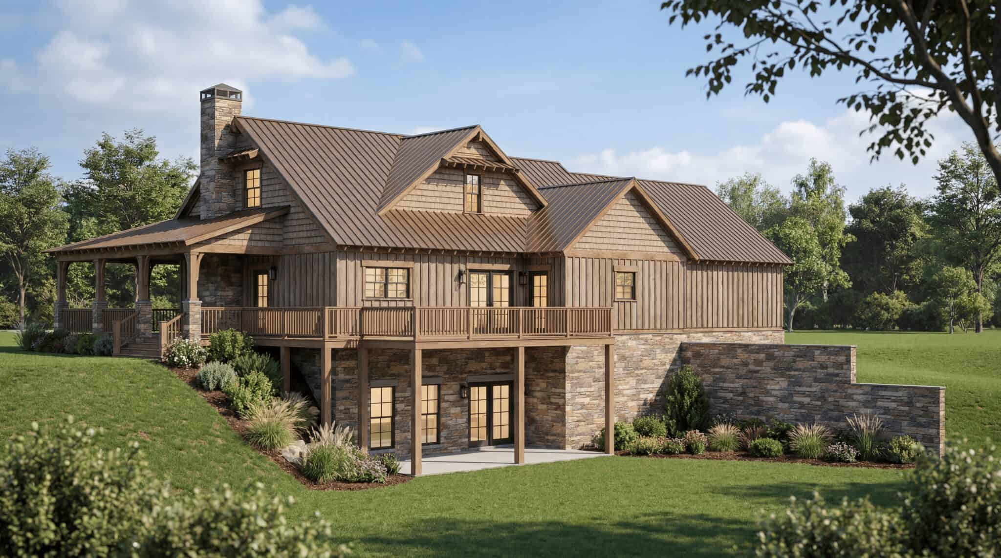 Rear View of this 2-Bedroom,1803 Sq Ft Plan -193-1414