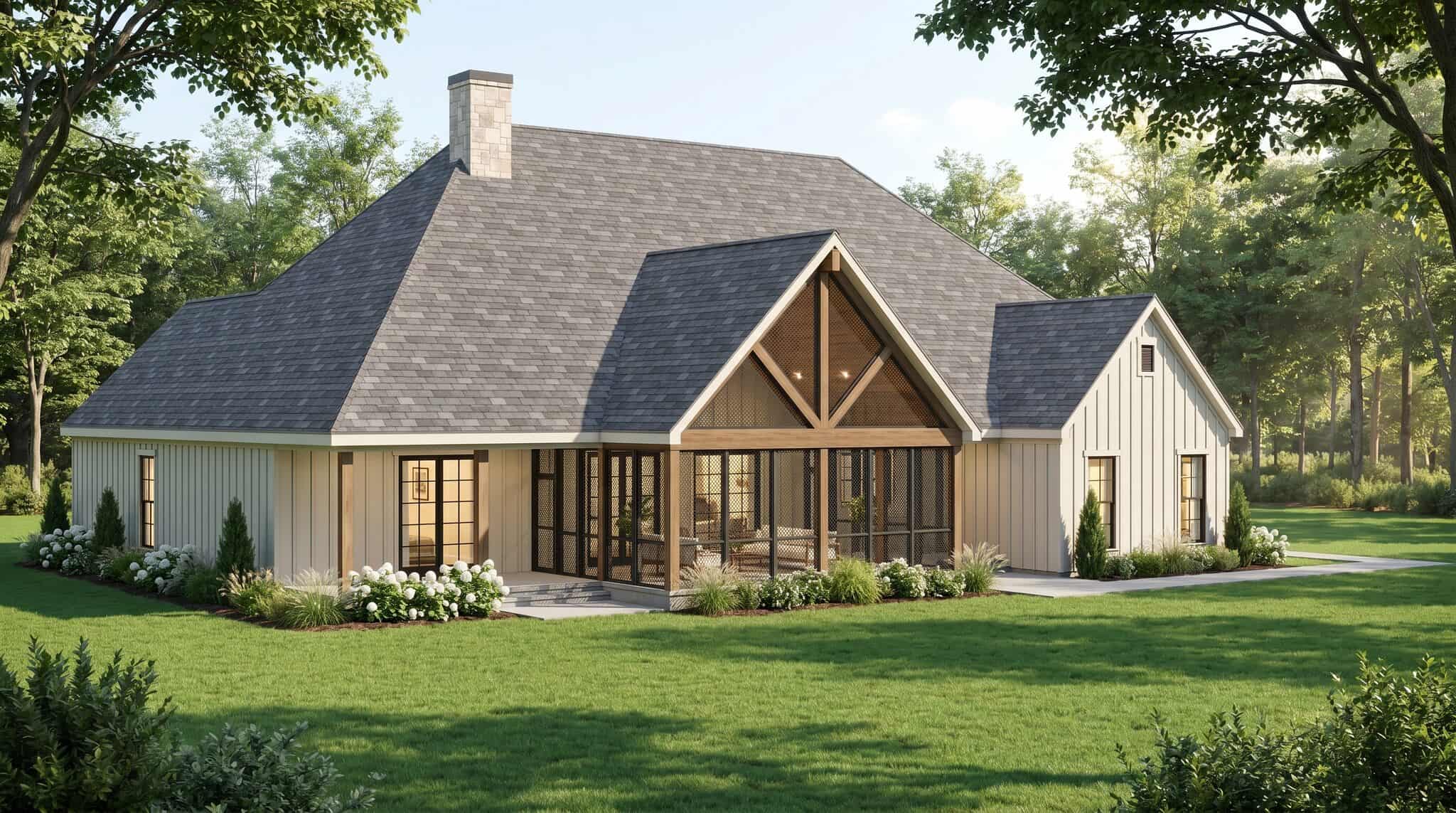 Rear View of this 4-Bedroom,3236 Sq Ft Plan -193-1417