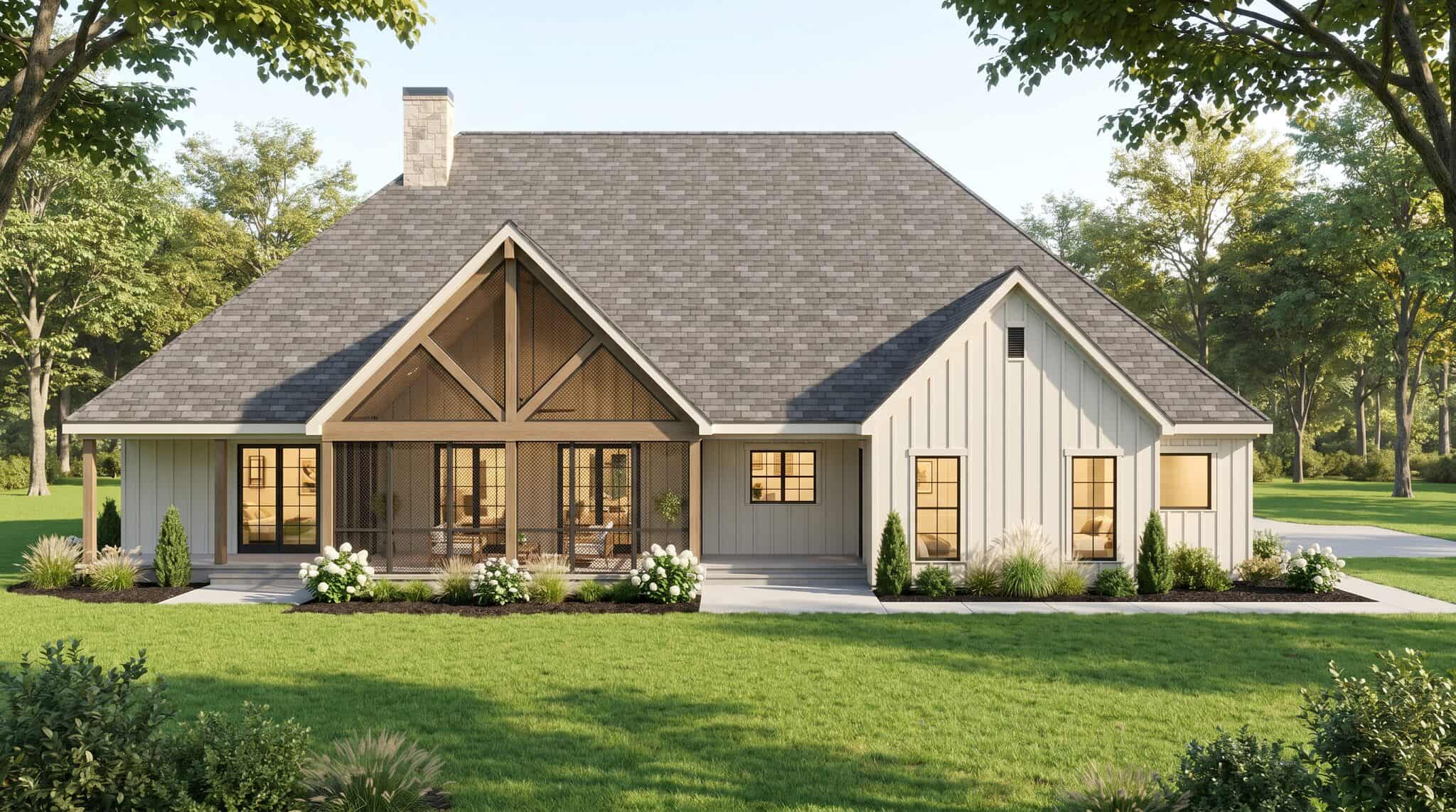 Rear View of this 4-Bedroom,3236 Sq Ft Plan -193-1417