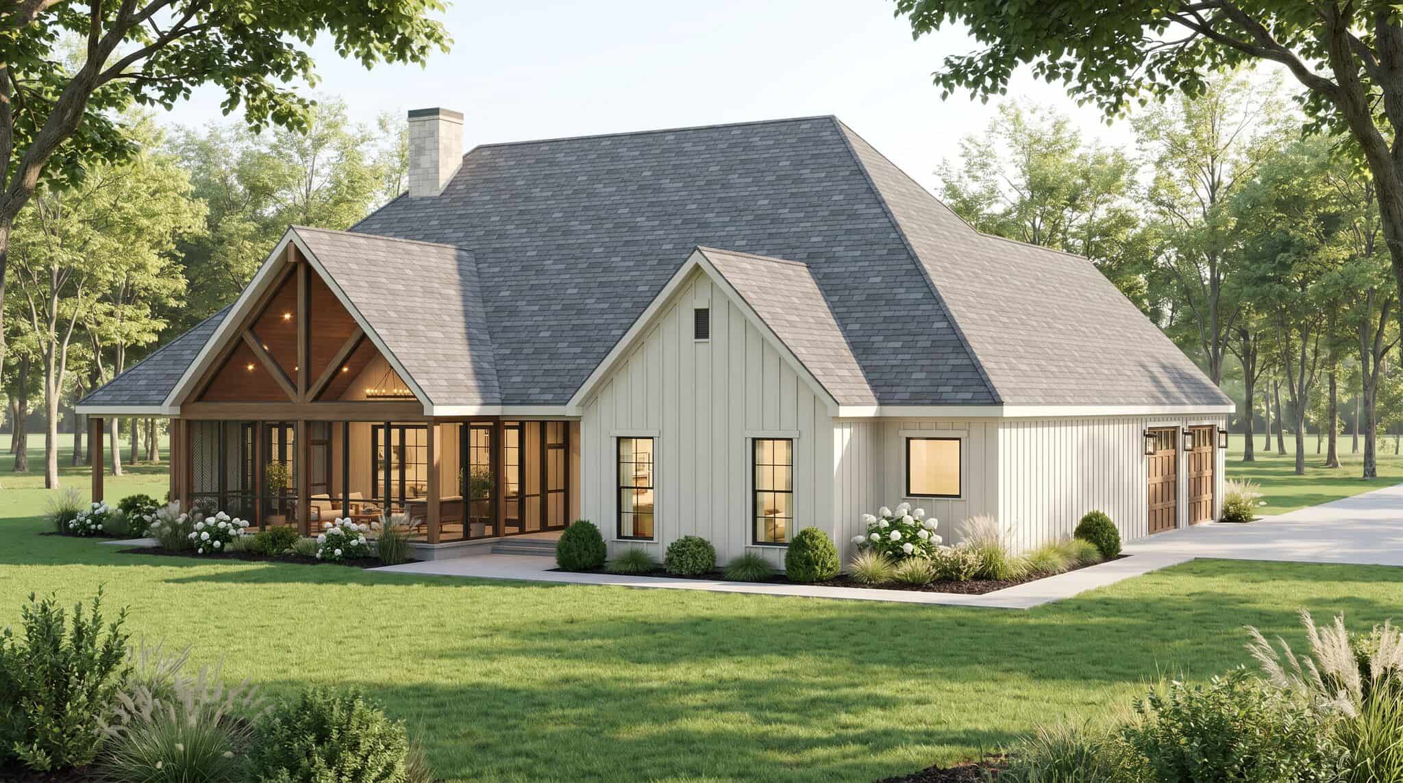 Rear View of this 4-Bedroom,3236 Sq Ft Plan -193-1417