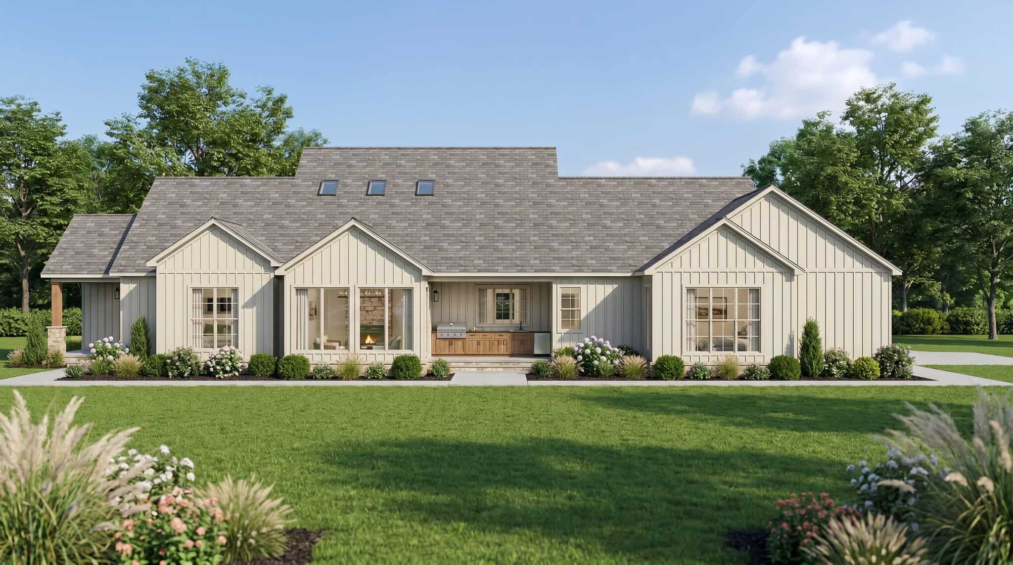 Rear View of this 4-Bedroom,3233 Sq Ft Plan -193-1419