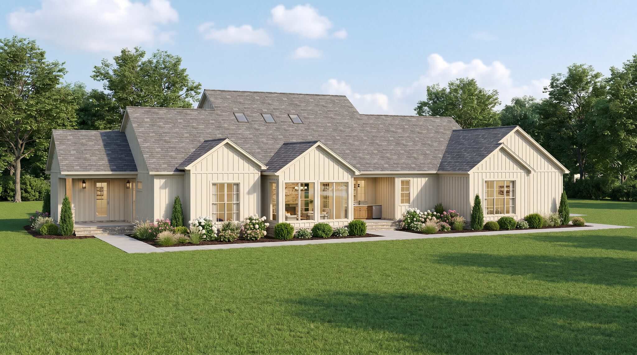 Rear View of this 4-Bedroom,3233 Sq Ft Plan -193-1419