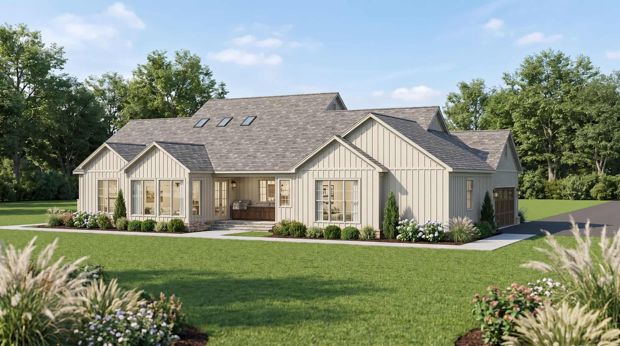 Rear View of this 4-Bedroom,3233 Sq Ft Plan -193-1419