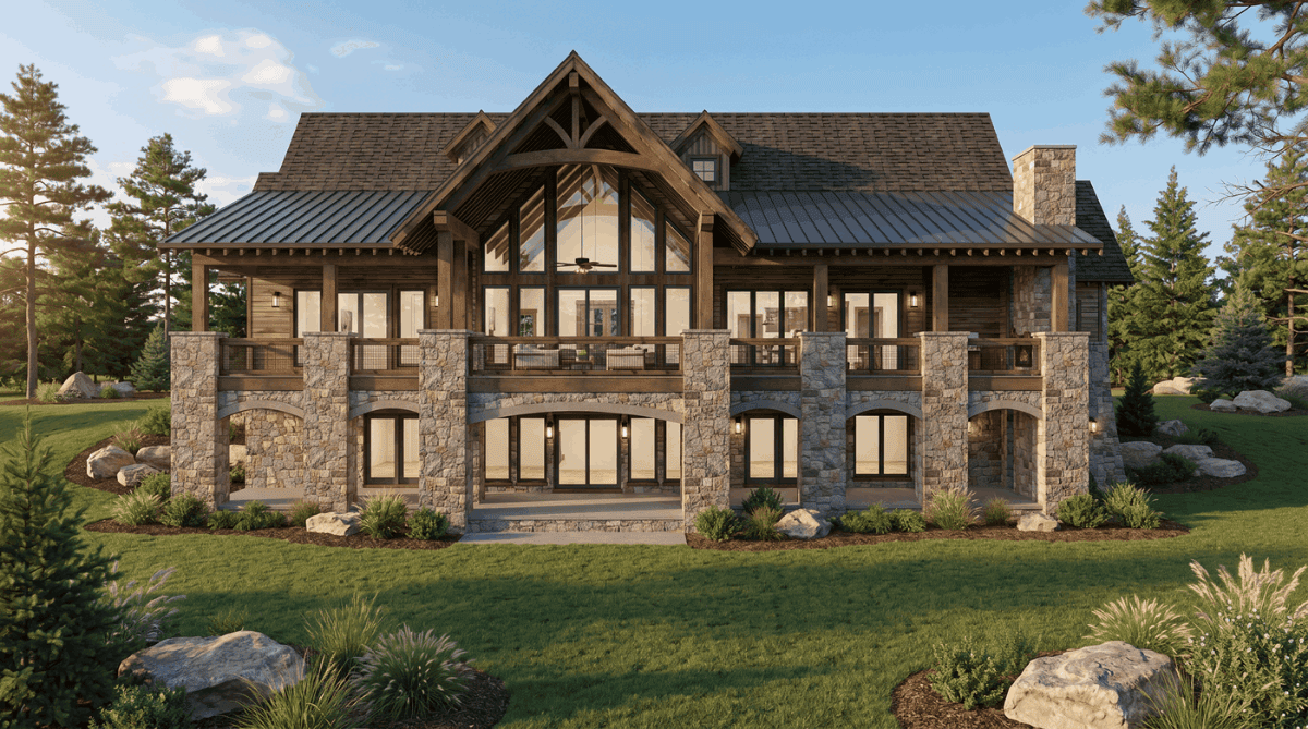 Rear View of this 5-Bedroom,5543 Sq Ft Plan -193-1420