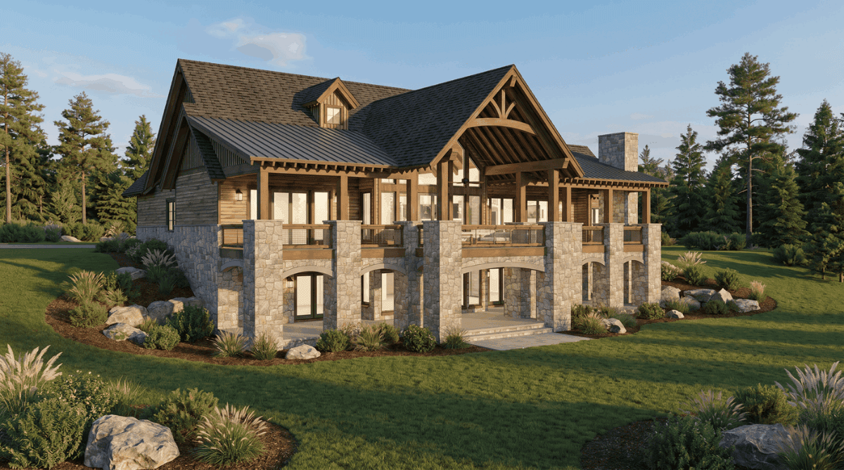 Rear View of this 5-Bedroom,5543 Sq Ft Plan -193-1420