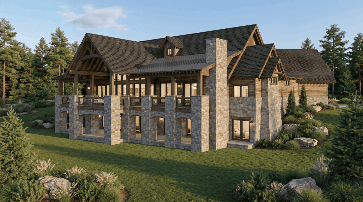Rear View of this 5-Bedroom,5543 Sq Ft Plan -193-1420