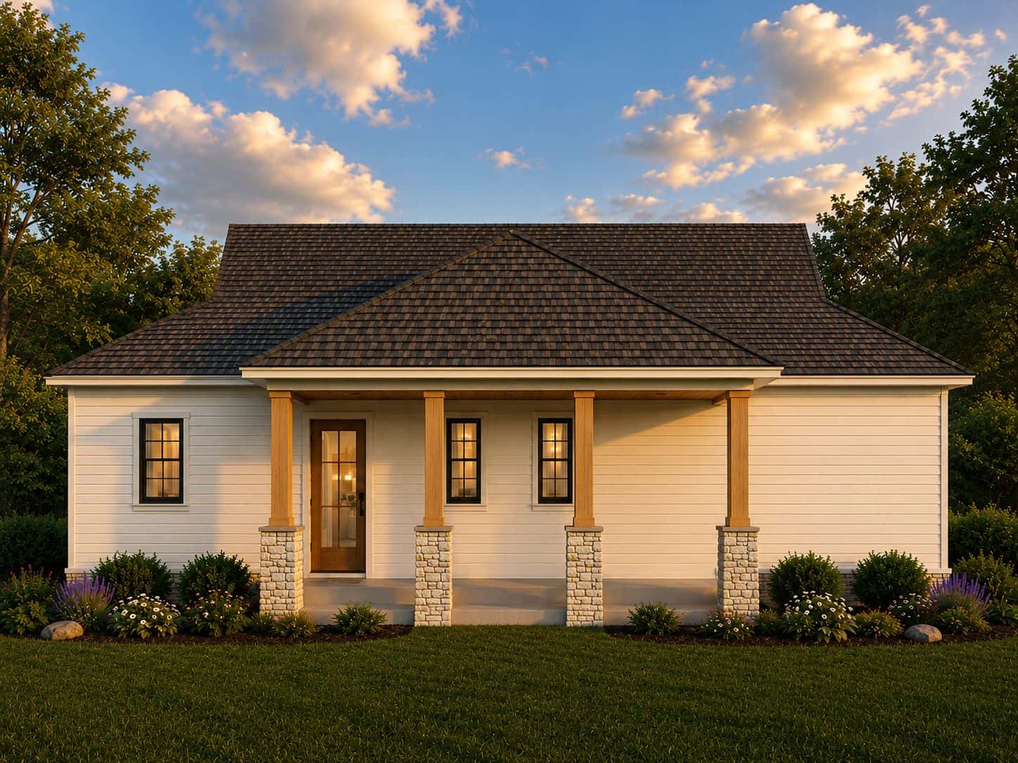 Rear View of this 2-Bedroom,1430 Sq Ft Plan -193-1422