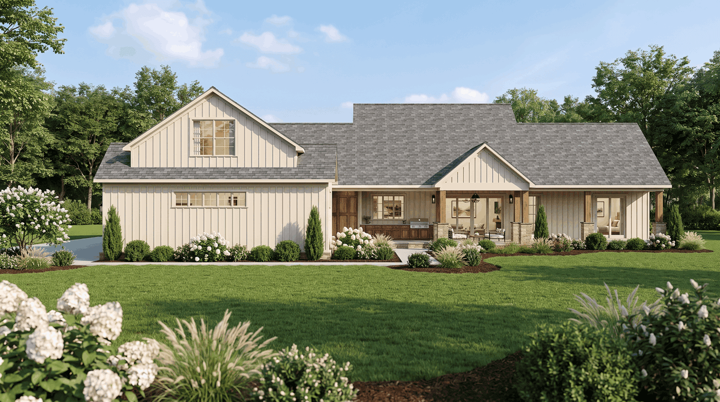 Rear View of this 3-Bedroom,3334 Sq Ft Plan -193-1426