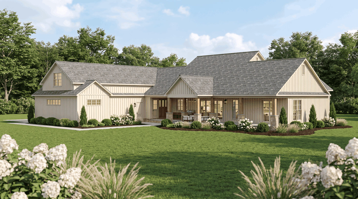 Rear View of this 3-Bedroom,3334 Sq Ft Plan -193-1426