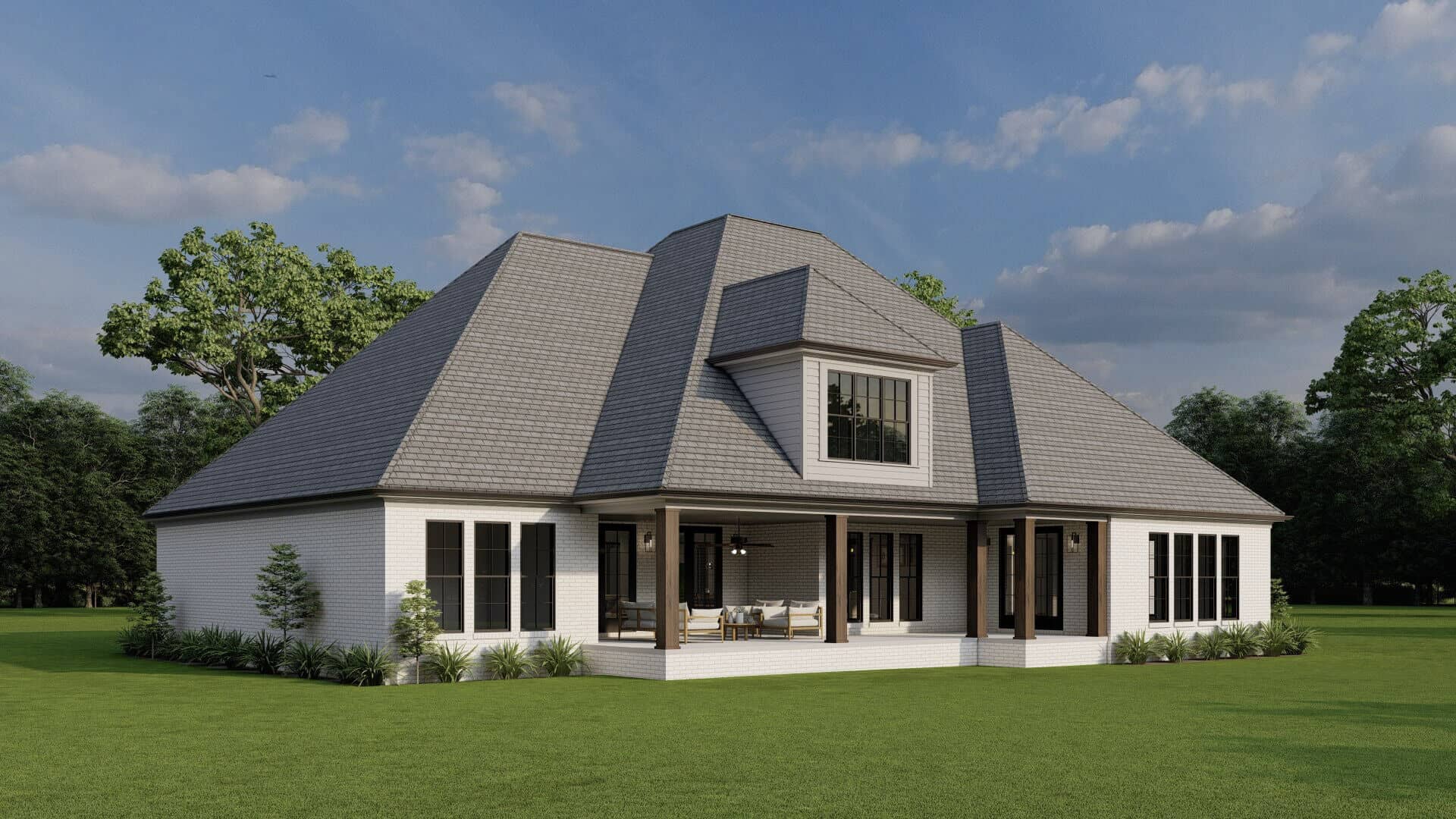 Rear View of this 3-Bedroom,3187 Sq Ft Plan -193-1428