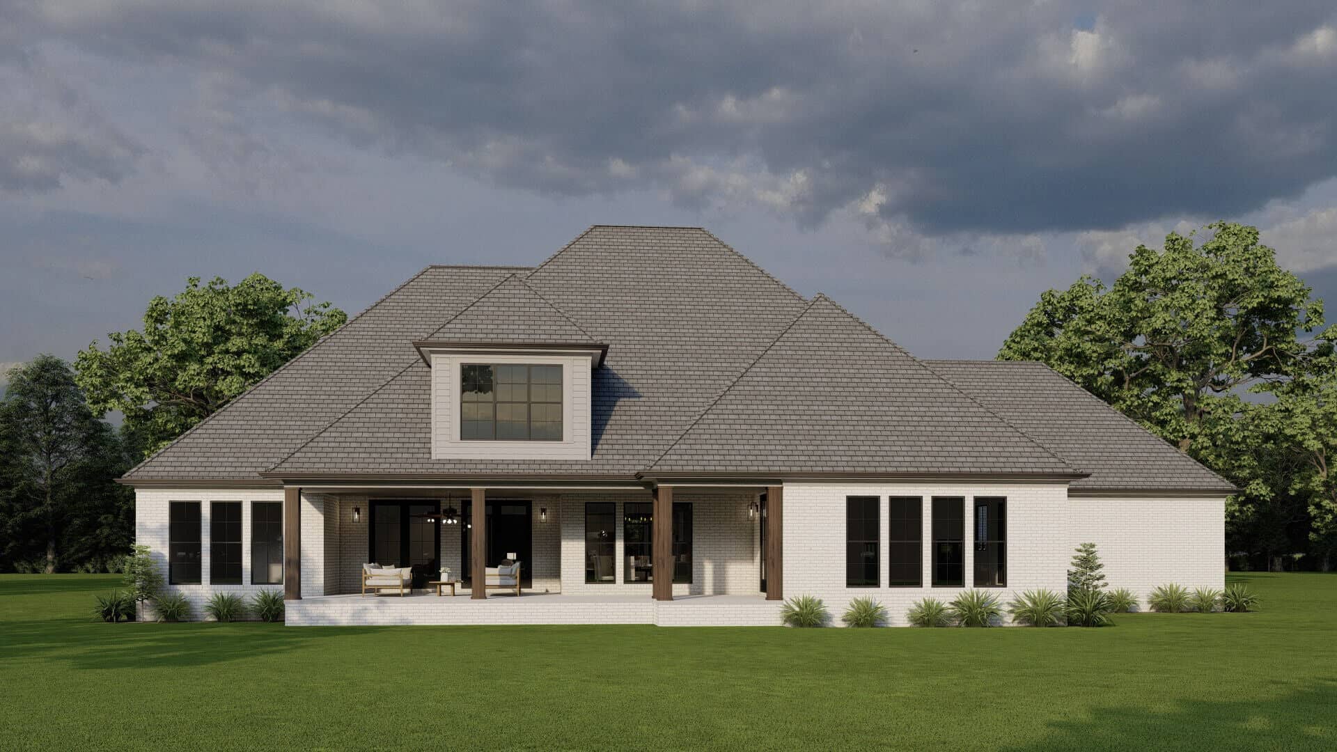 Rear View of this 3-Bedroom,3187 Sq Ft Plan -193-1428