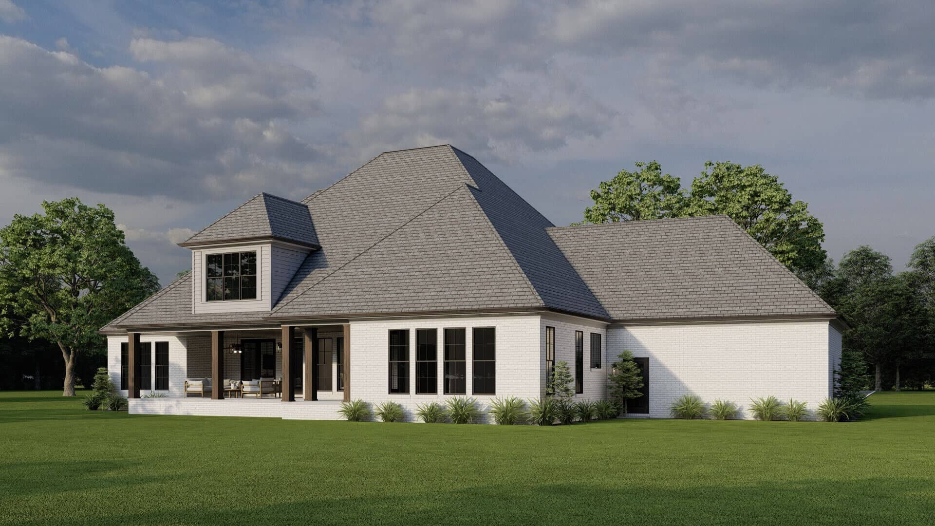 Rear View of this 3-Bedroom,3187 Sq Ft Plan -193-1428